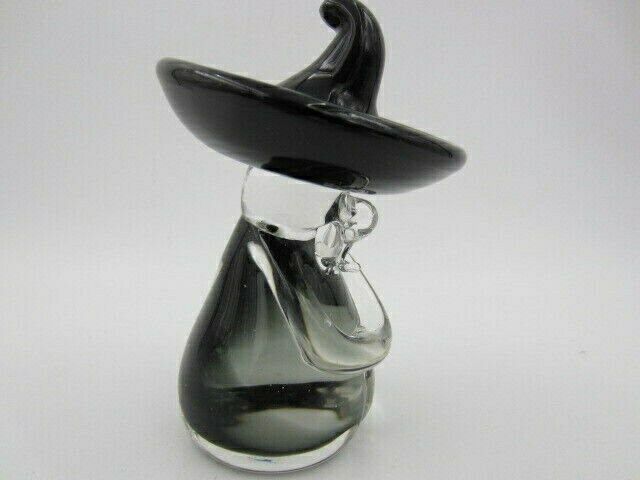 Murano Smokey Grey Art Glass Figurine Oball Chinese Mexican Man Sculpture photo vinterior