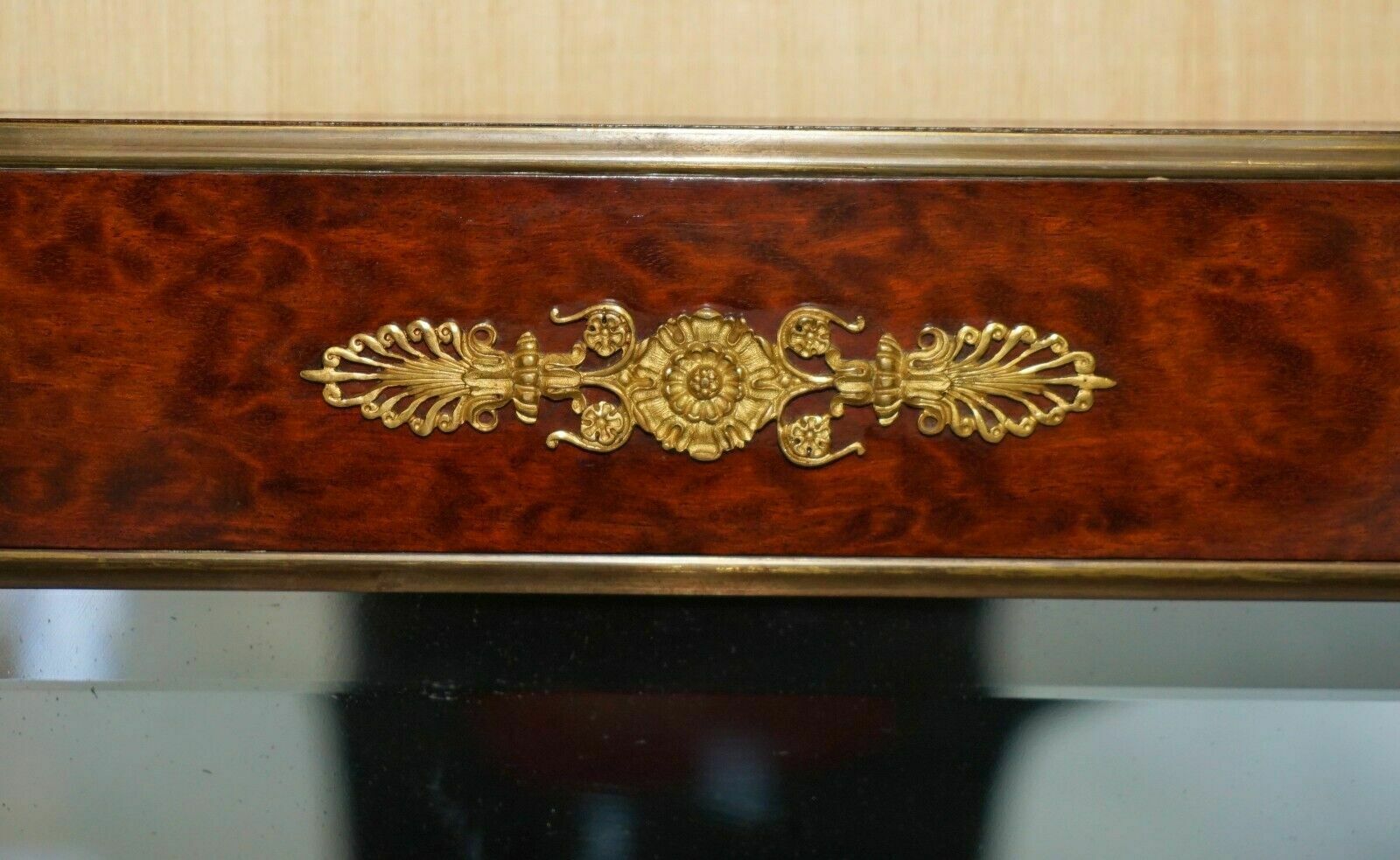Sublime Antique 1860 Burr Walnut & Gilt Brass Louis XVI French Empire Mirror photo 1950.0