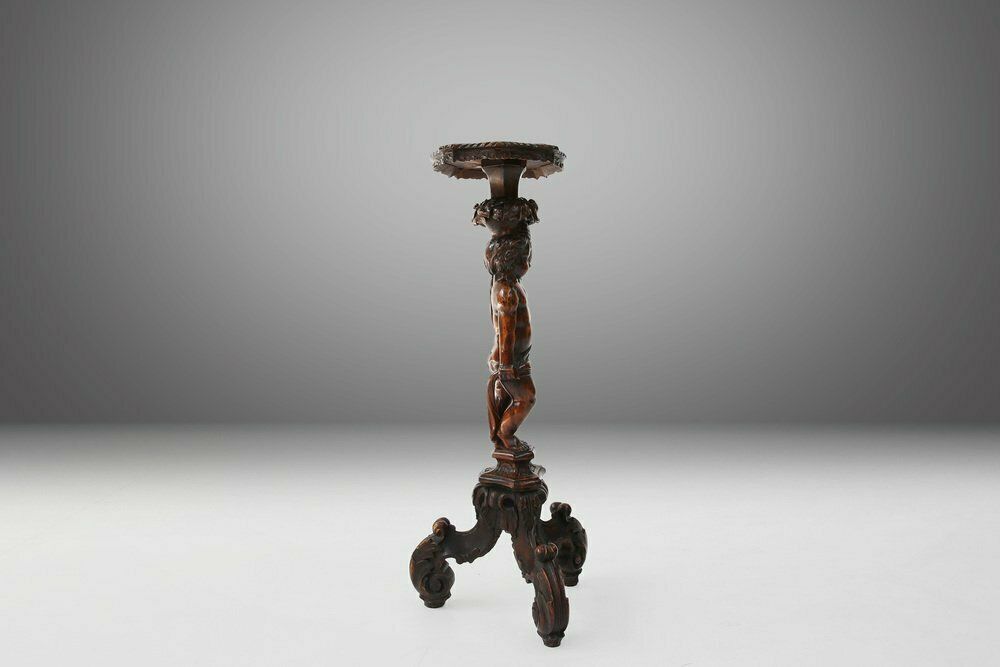Vintage Pedestal Table With Putti, 1850s