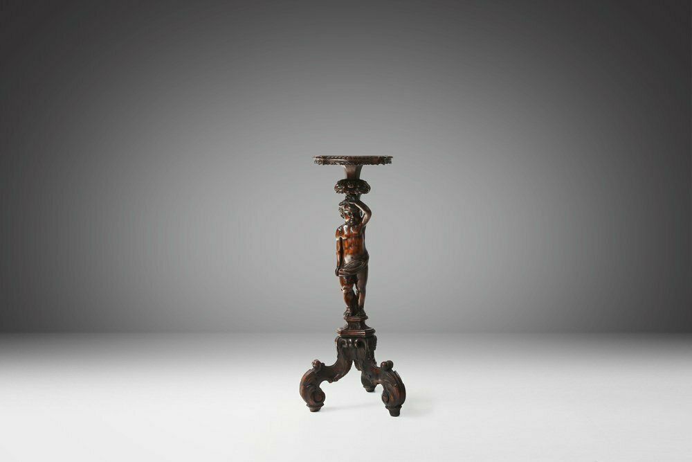 Vintage Pedestal Table With Putti, 1850s photo furniture