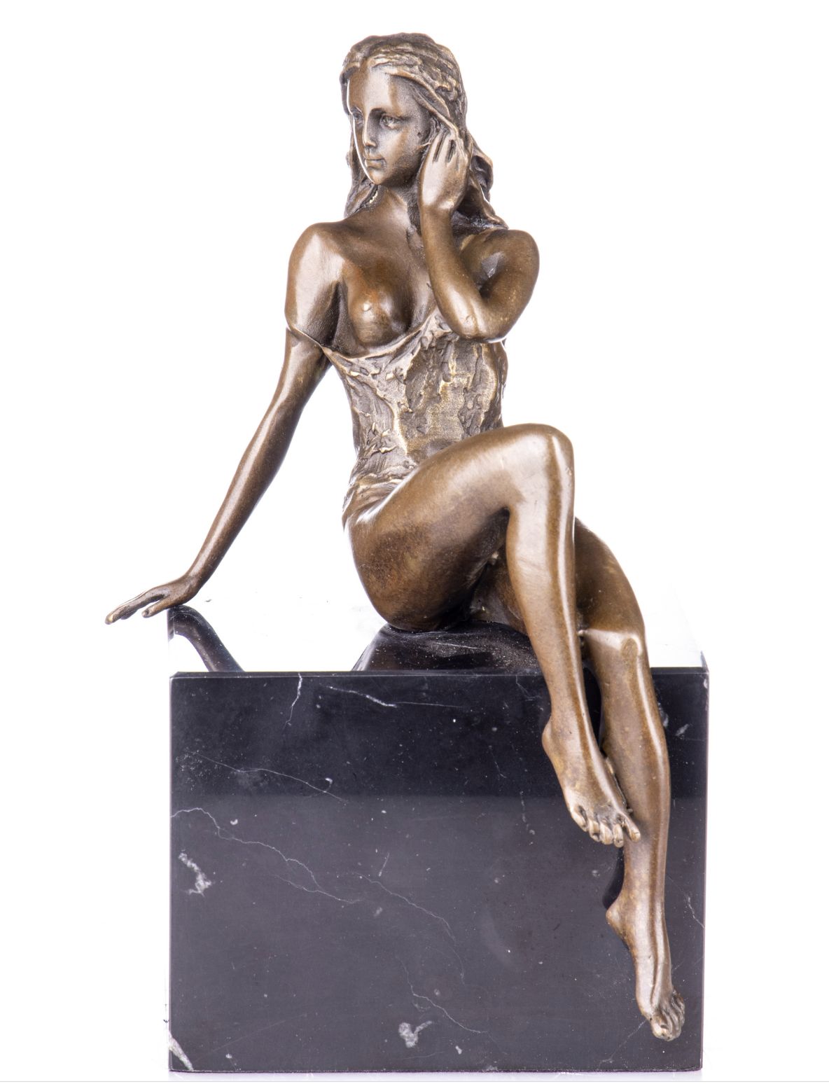 Erotic Sensual Bronze Sculpture Female Nude