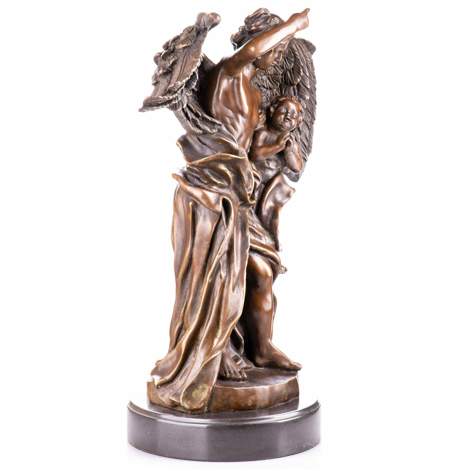 Heavenly Angel And Child Bronze Figurine photo furniture