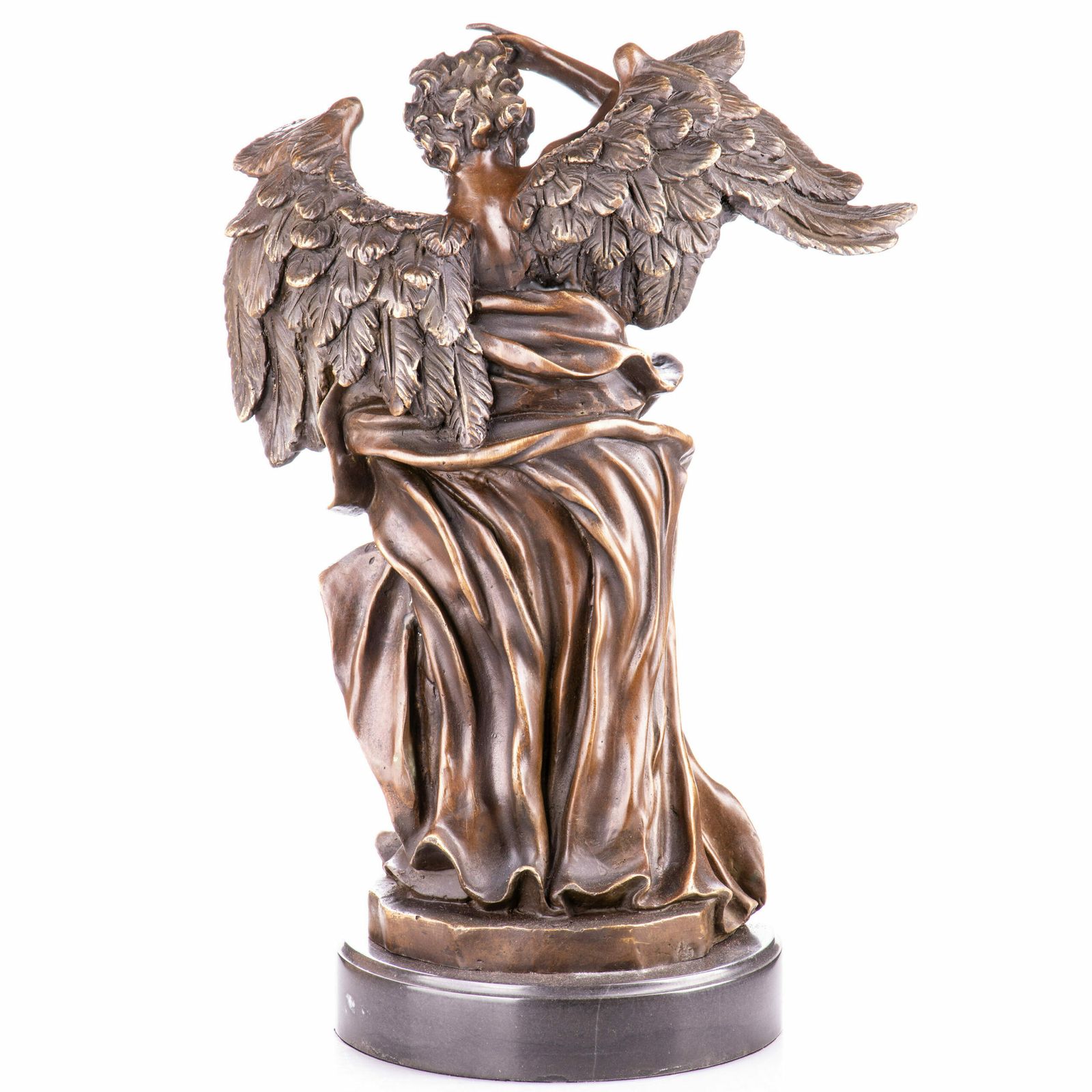 Heavenly Angel And Child Bronze Figurine photo for sale