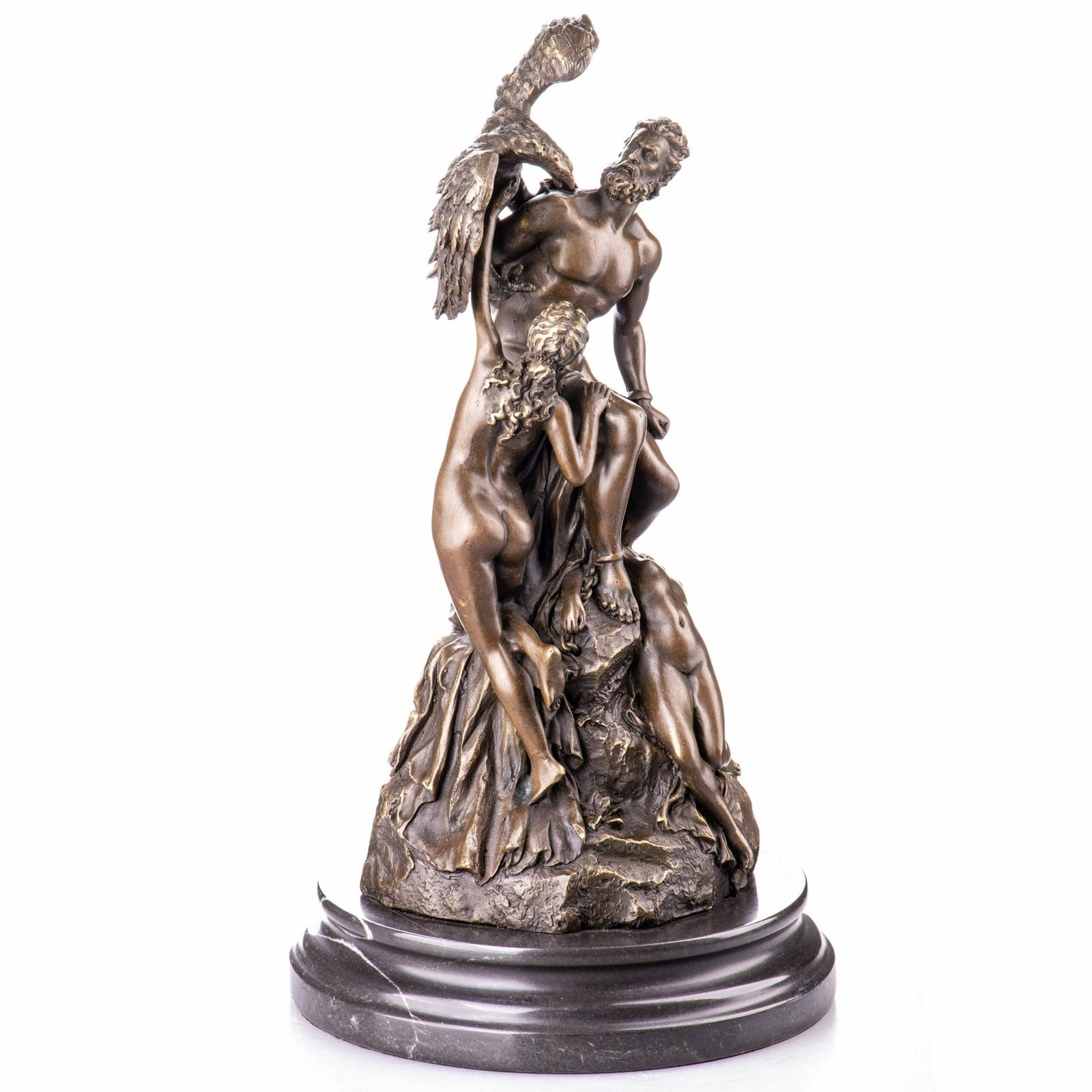 Mythological Bronze Figure “Prometheus, Lamented By The Okeanids” E.Müller photo Art
