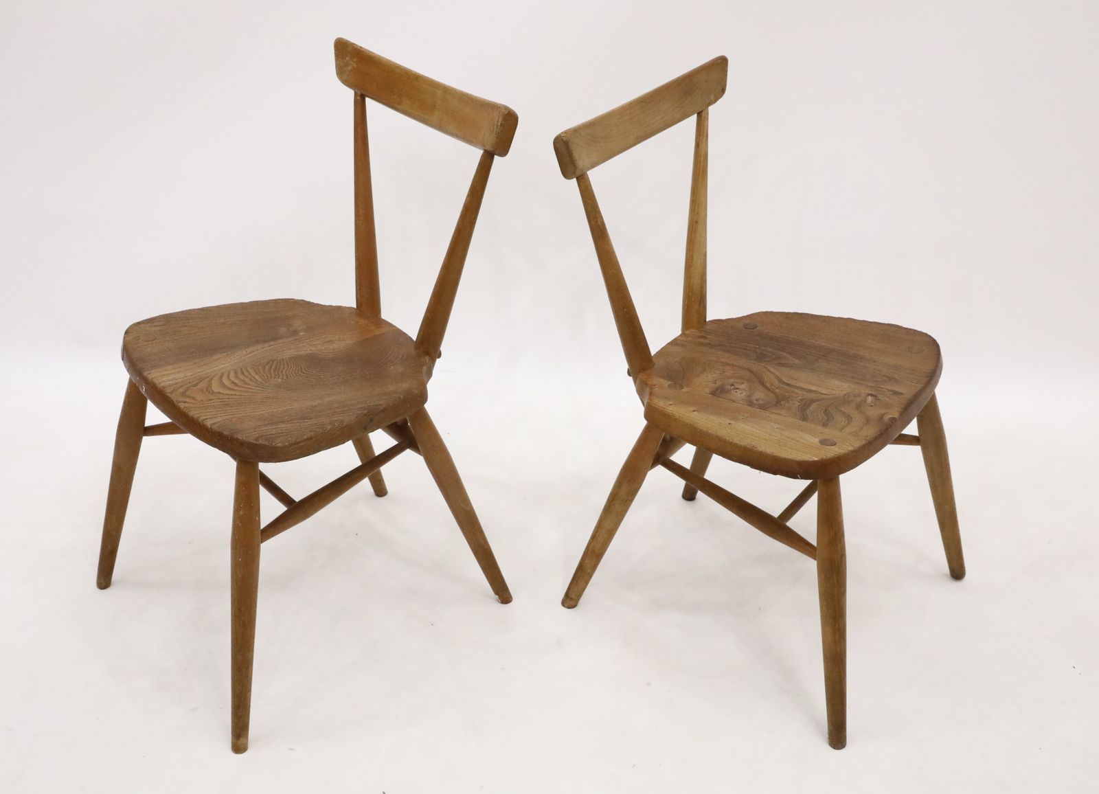 2 Ercol School/Playroom Staking Chairs 1950s Natural Finish Free Uk Delivery* photo furniture