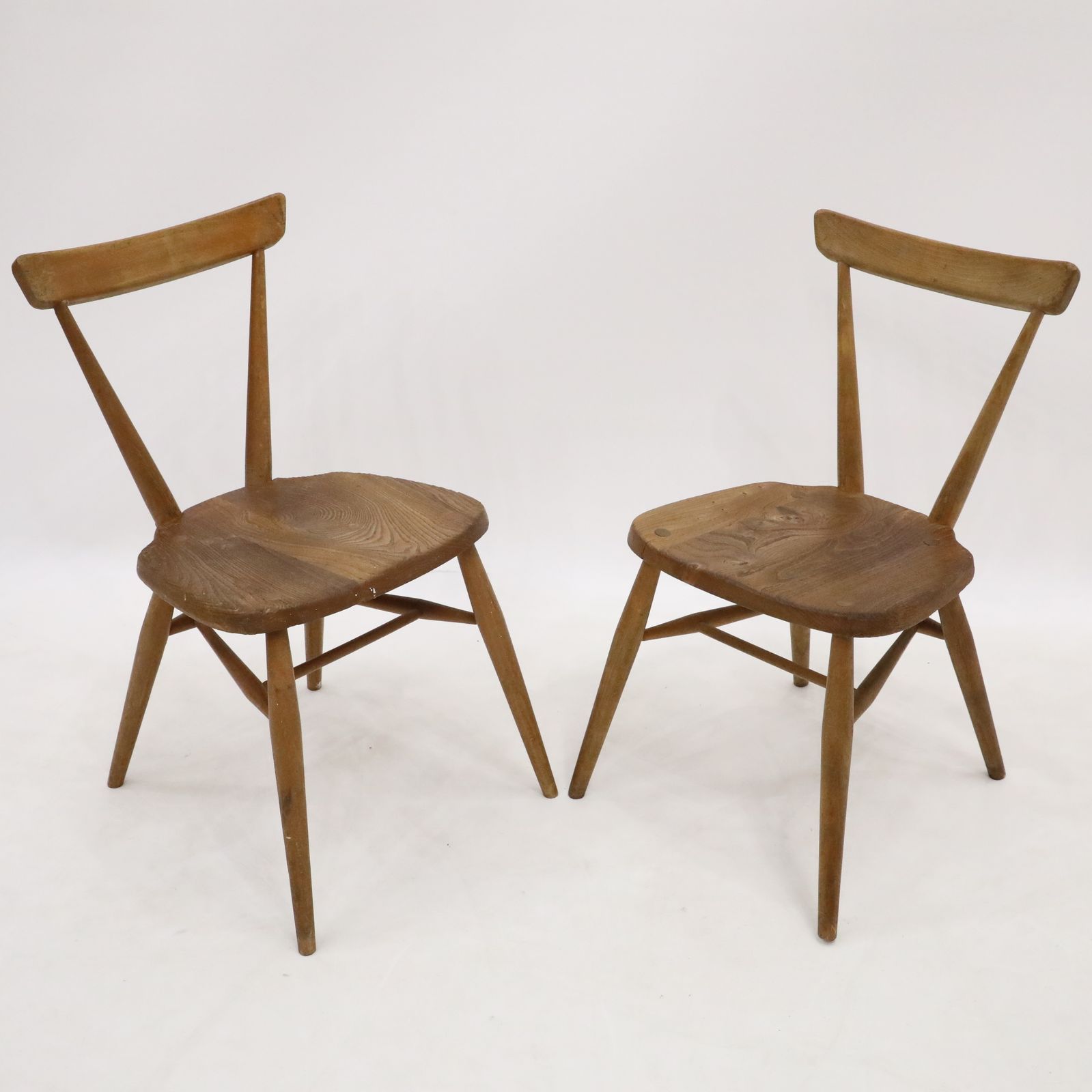 2 Ercol School/Playroom Staking Chairs 1950s Natural Finish Free Uk Delivery* photo 387.0