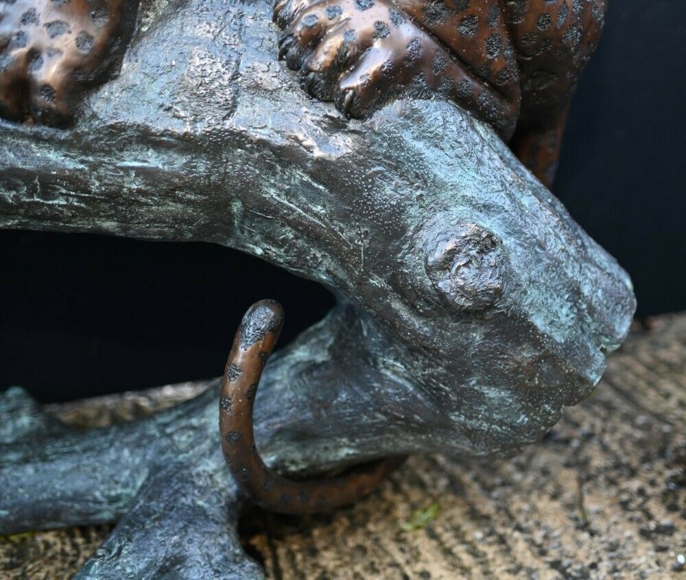 Large Bronze Panther Statue Garden Cat Sculpture photo 2850.0