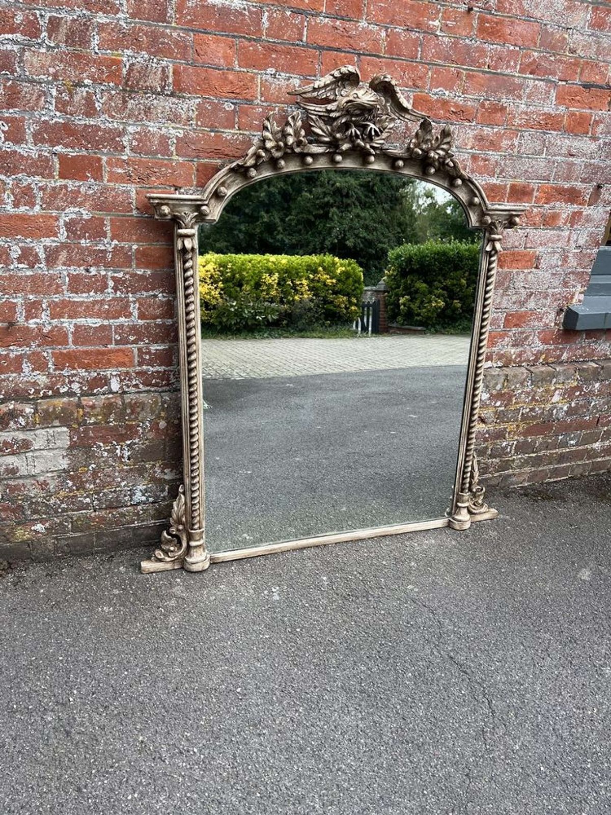A Fabulous Large Antique English 19th C Painted Overmantle Mirror. photo buy