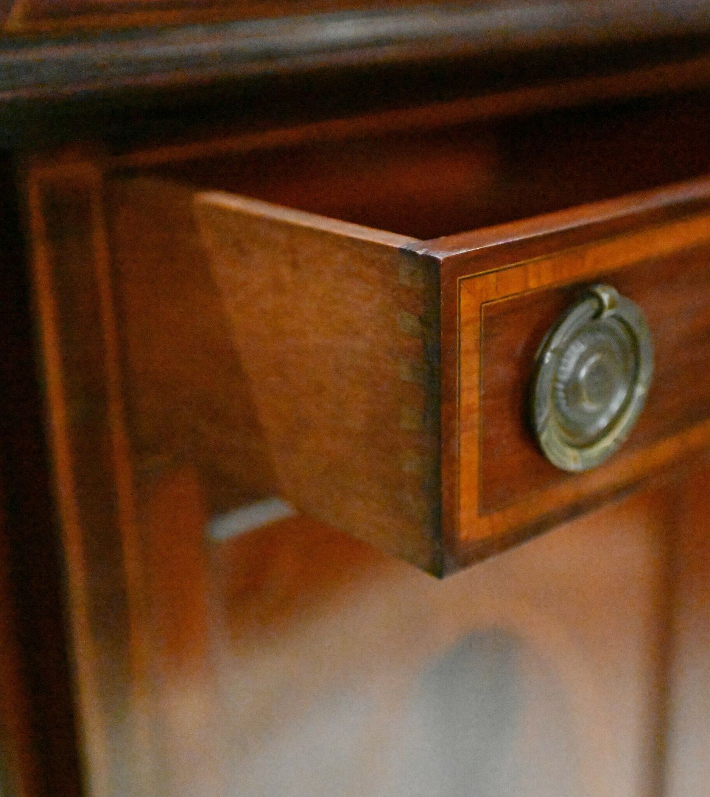 Edwardian Display Cabinet Vitrine Sheraton Mahogany Inlay 1910 photo for sale