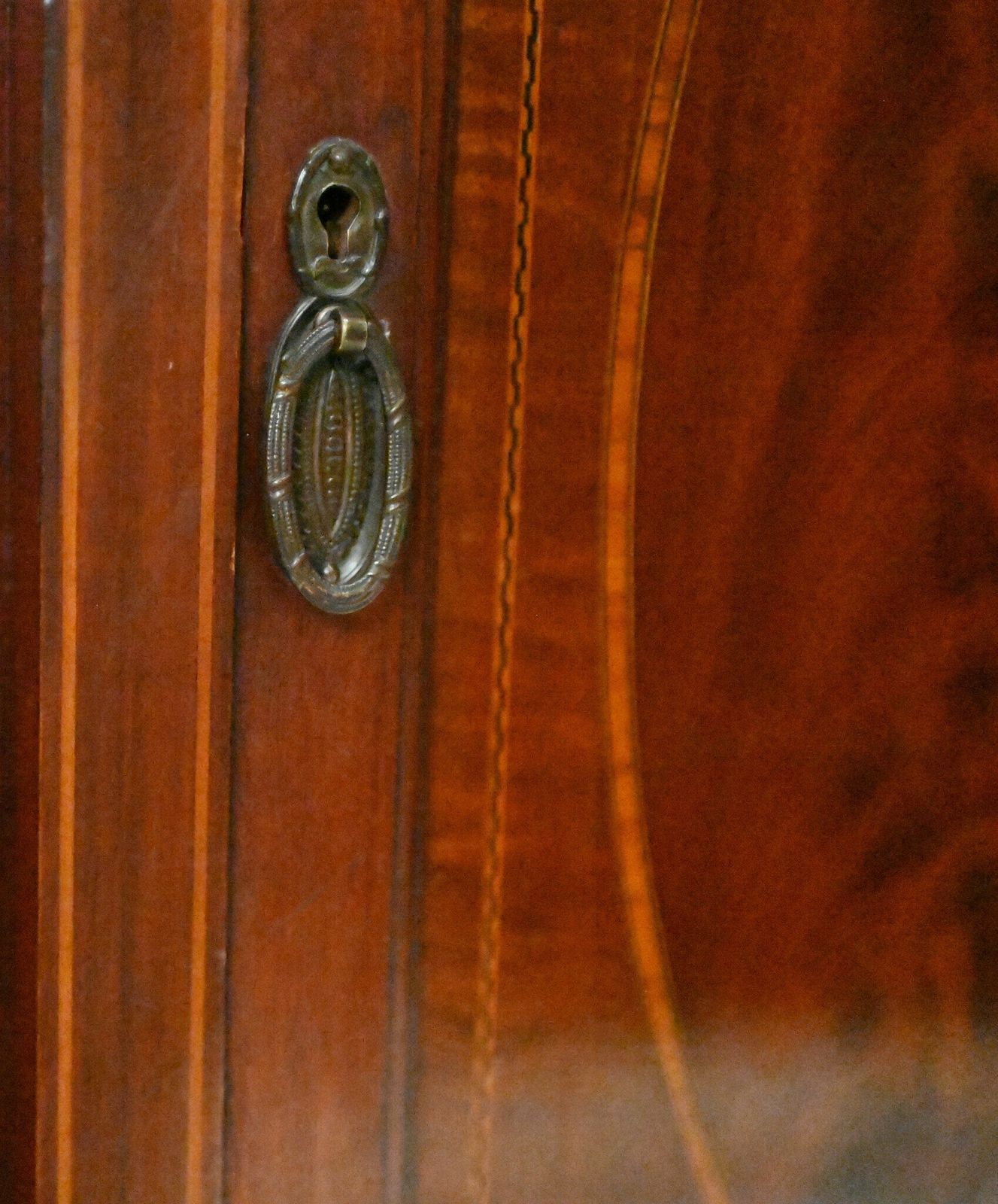 Edwardian Display Cabinet Vitrine Sheraton Mahogany Inlay 1910 photo vinterior