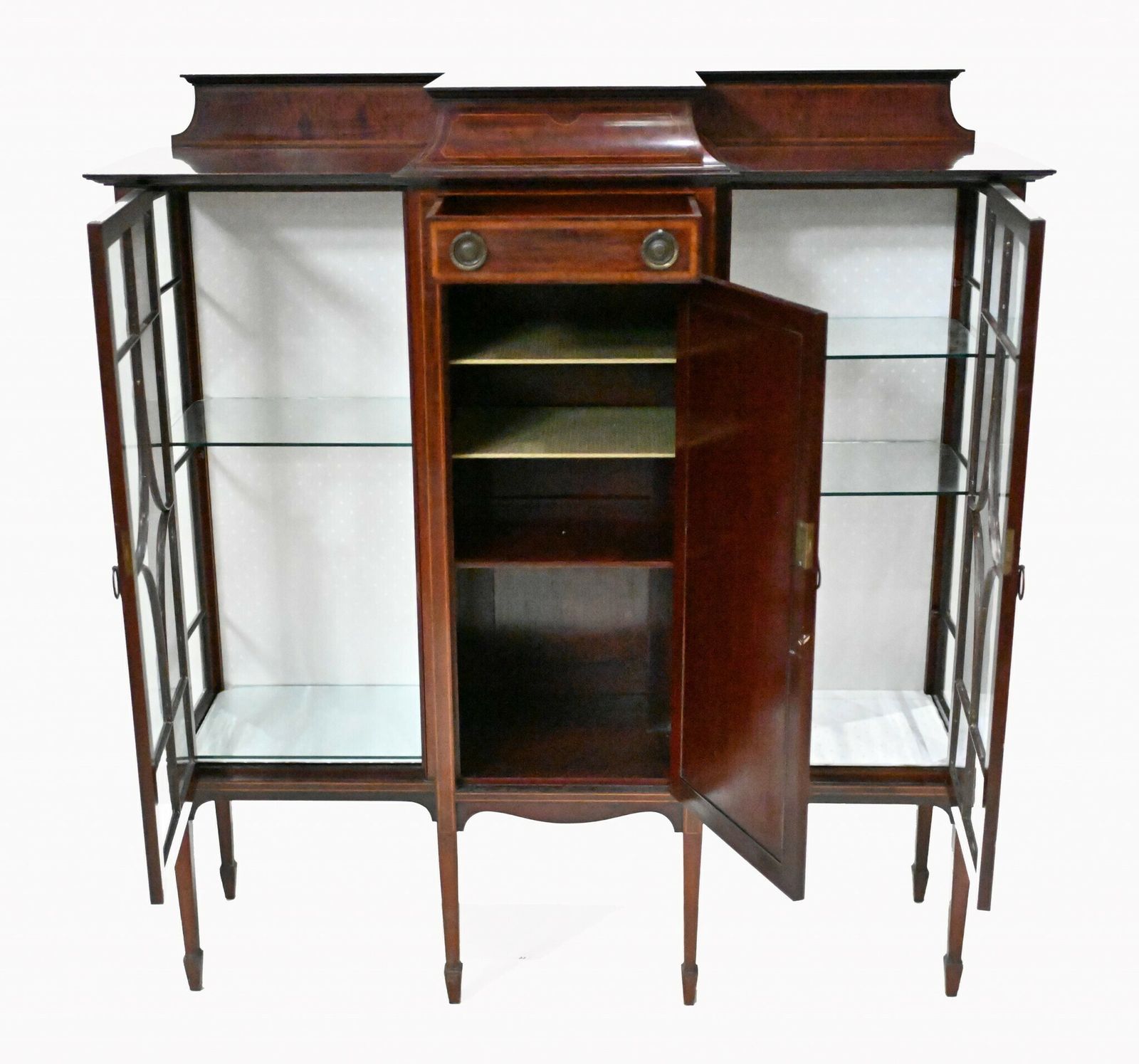 Edwardian Display Cabinet Vitrine Sheraton Mahogany Inlay 1910 photo buy