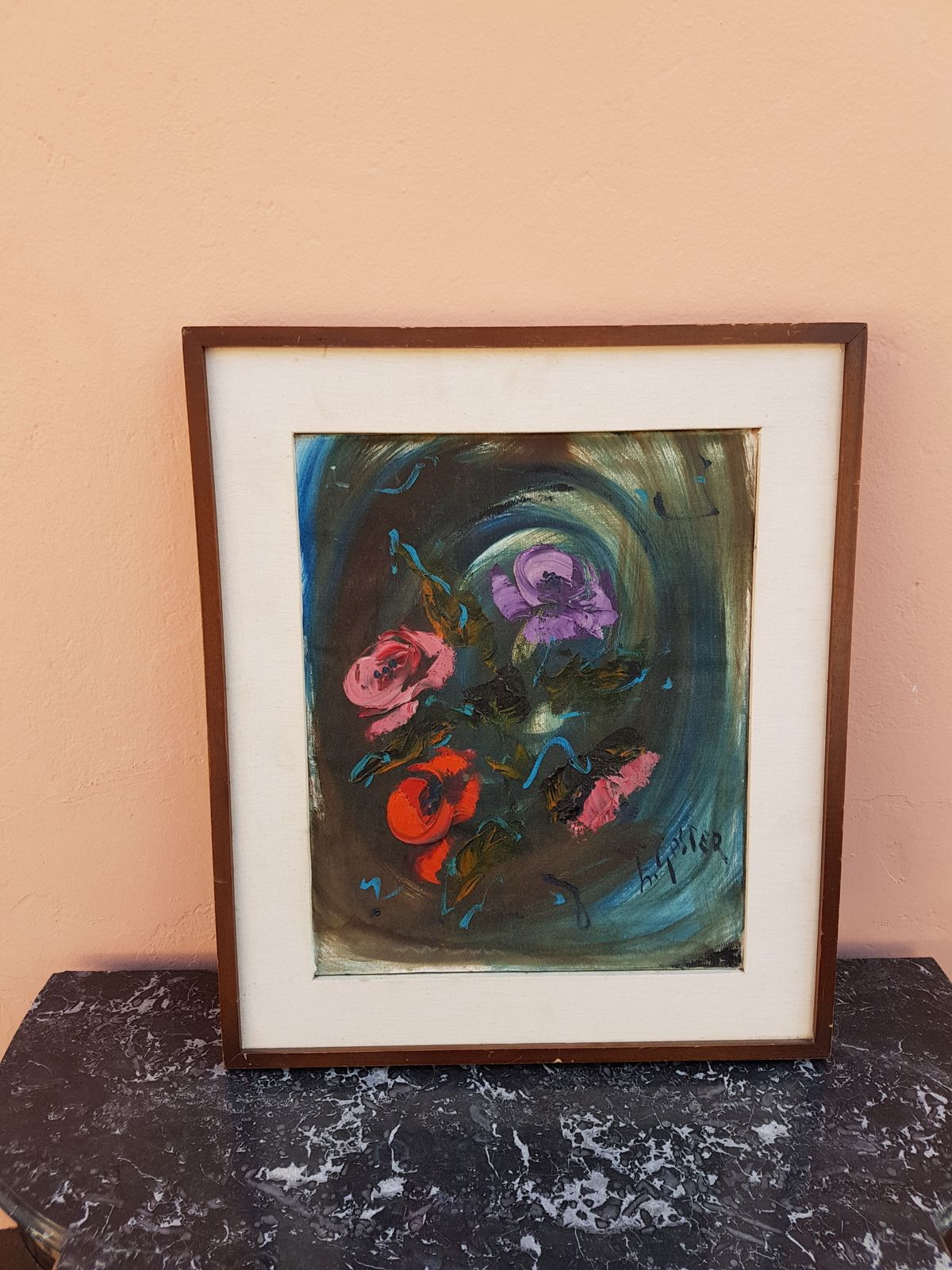 photo furniture Flower Bouquet   Oil On Canvas Painting