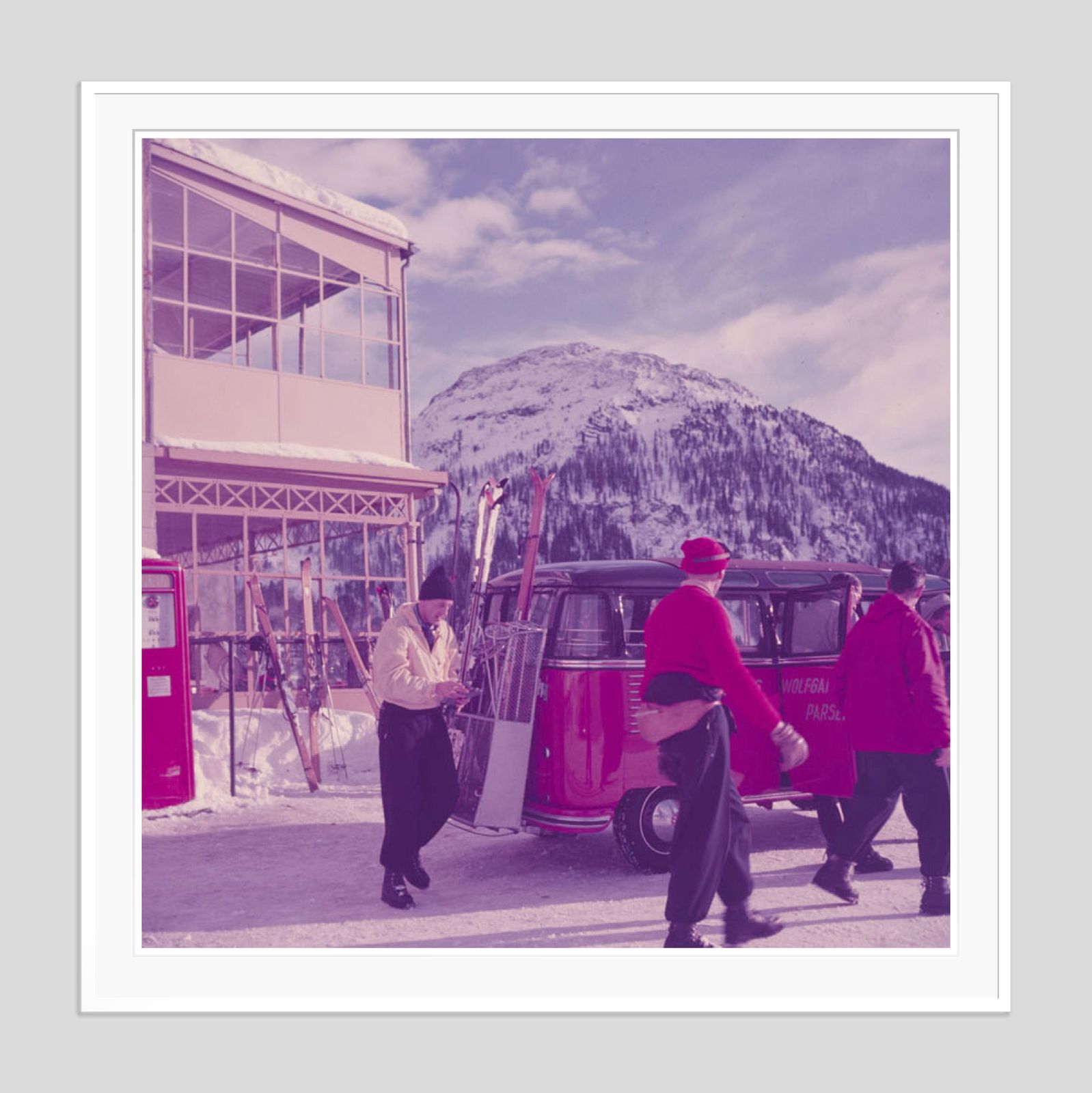Ski Bus By Toni Frissell Archival Pigment Print Oversize Framed In White