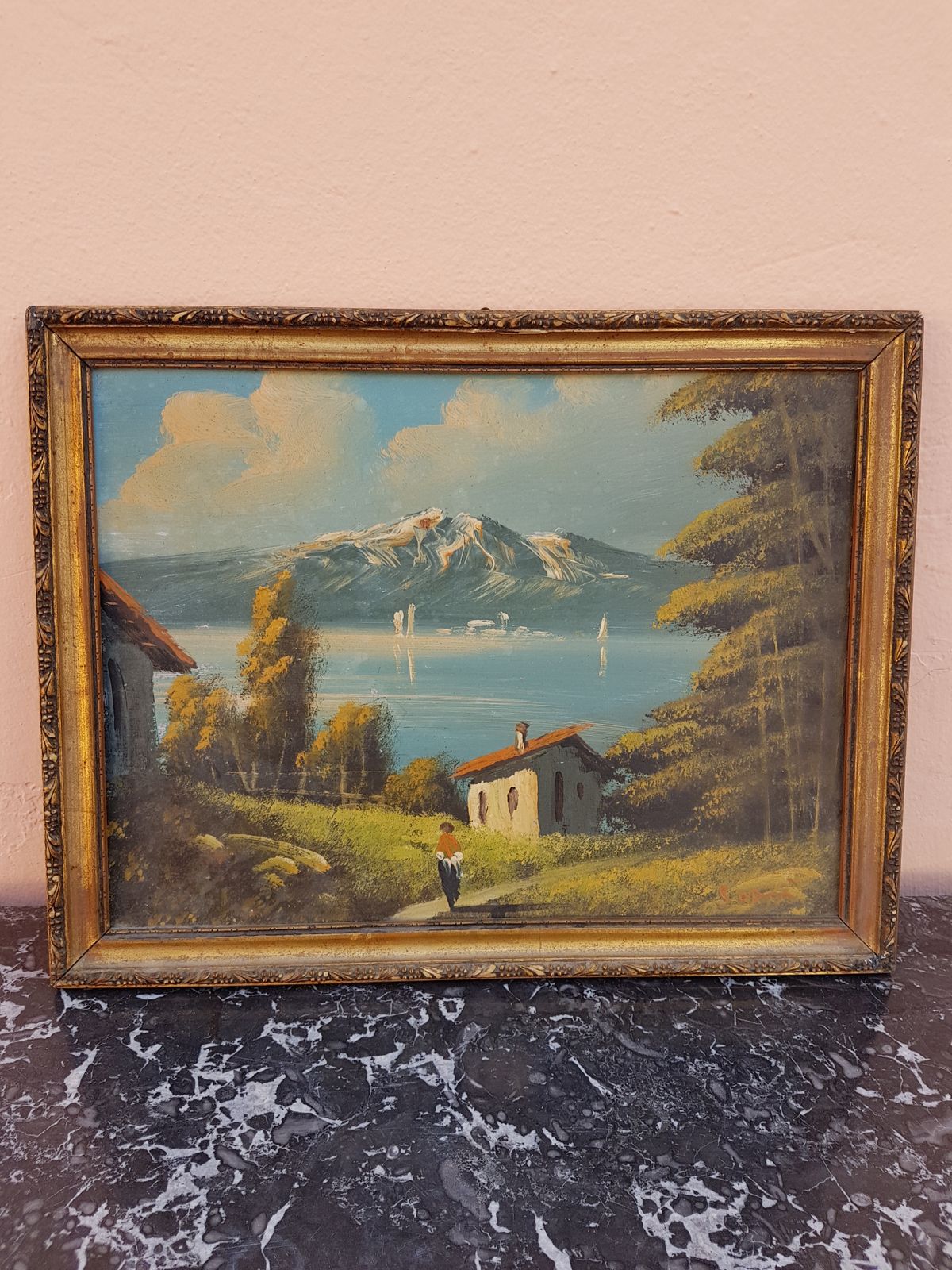 Beautiful Painting   Lake In The Woods   Oil On Canvas