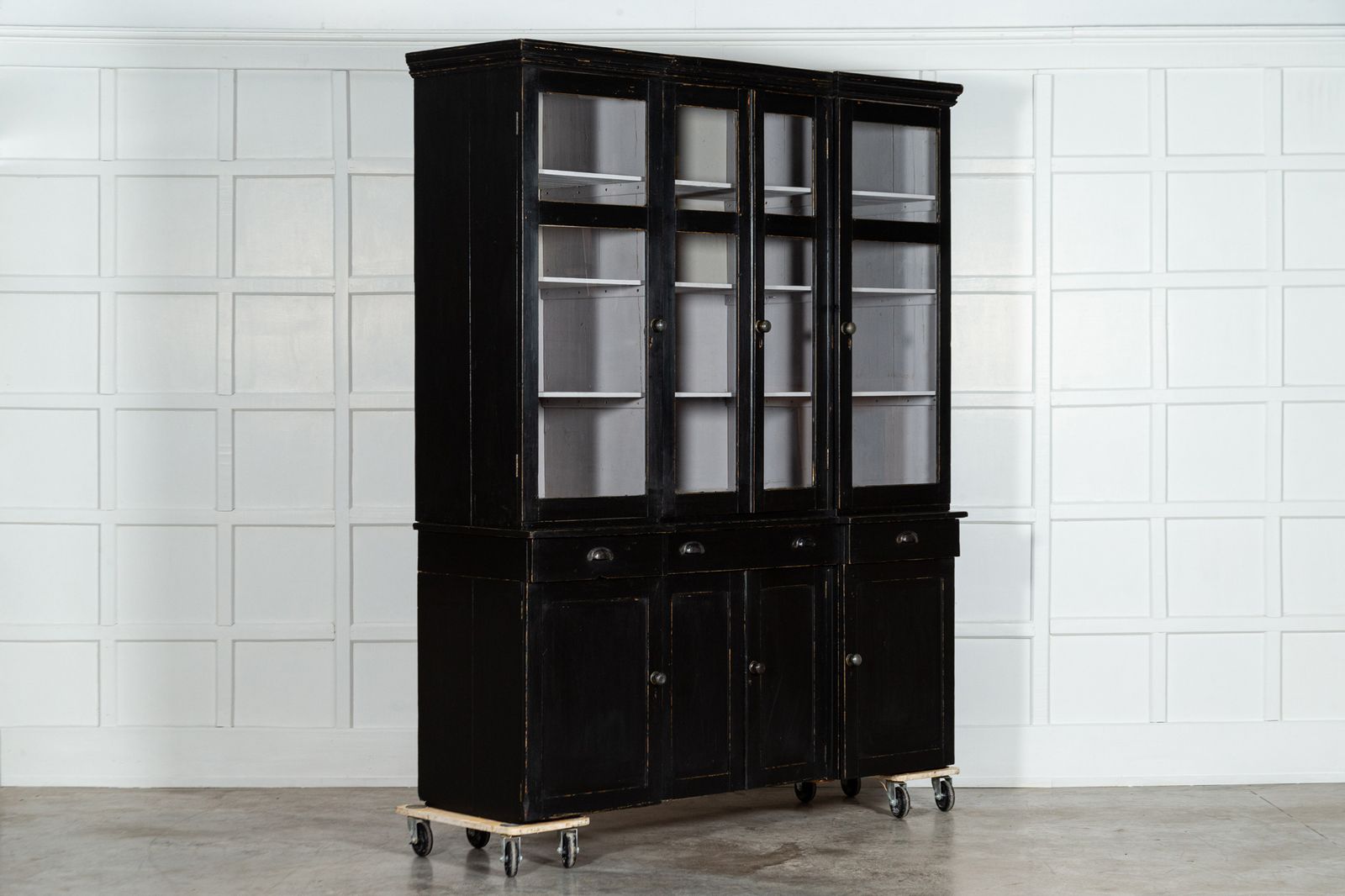 19thc English Pine Breakfront Housekeepers Cabinet photo Furniture