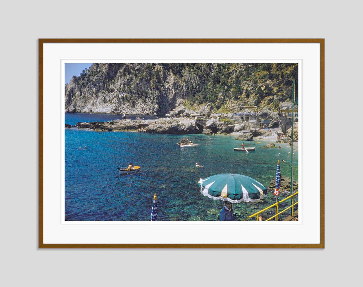 Swimmers In Capri By Toni Frissell Archival Pigment Print Oversize Framed In Brown