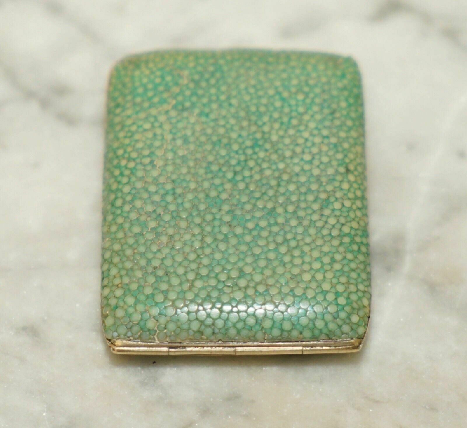 Lovely Antique Victorian Shagreen Shark Skin Vesta Case For Small Matches Etc photo Home Decor
