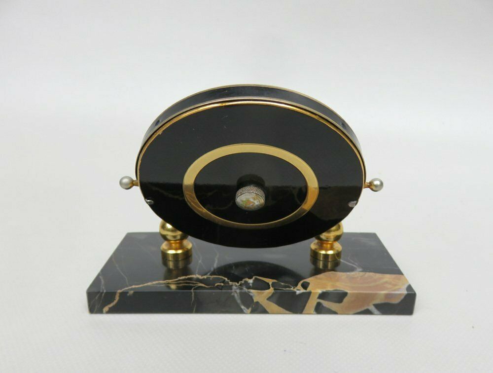 Black And Gilt Eternal Calendar With Marble Base From Mistral, France, 1920s photo 1344.7