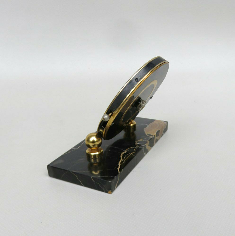 Black And Gilt Eternal Calendar With Marble Base From Mistral, France, 1920s photo vinterior