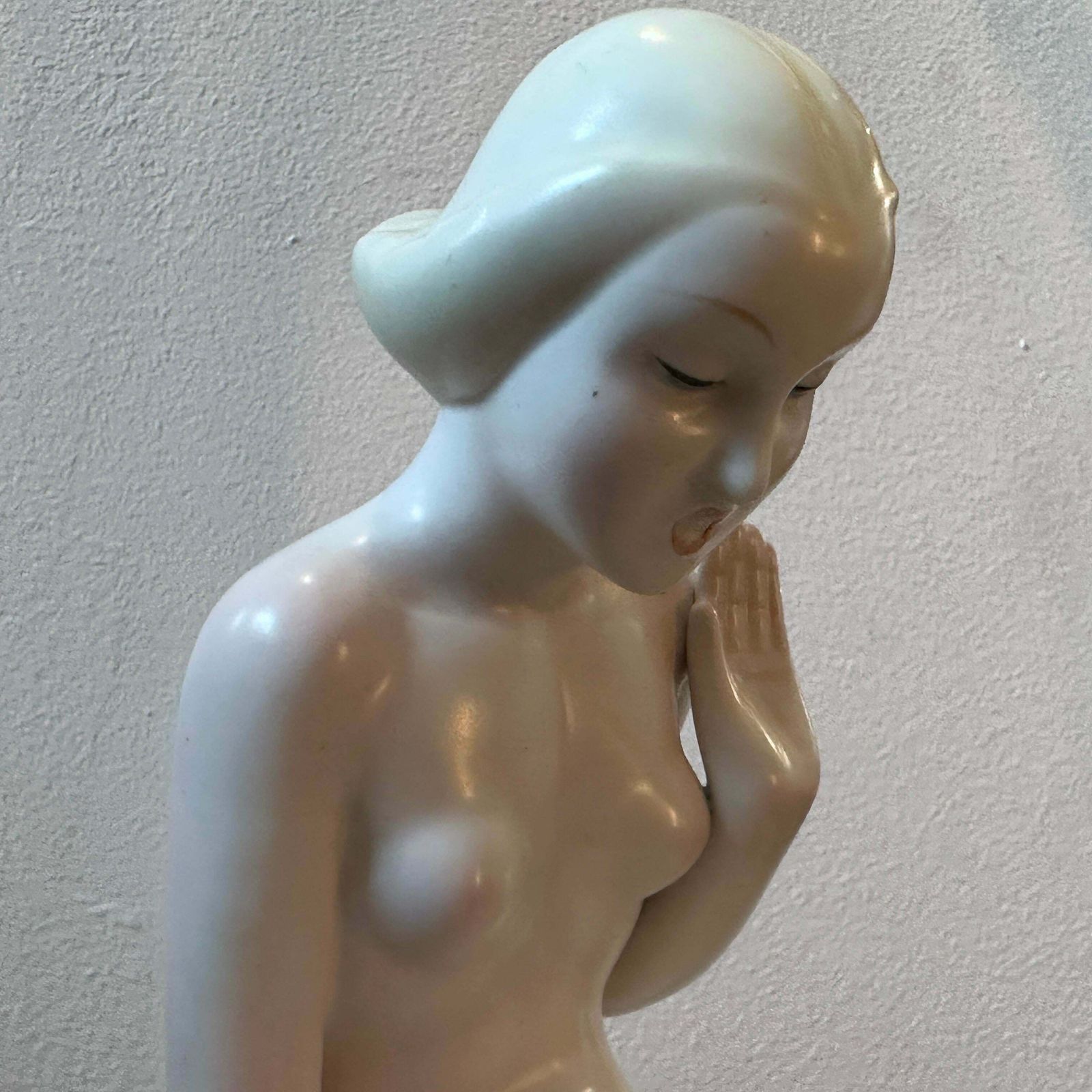 1940s Art Deco Porcelain Figure Of A Woman On A Flower By Giovanni Ronzan photo for sale