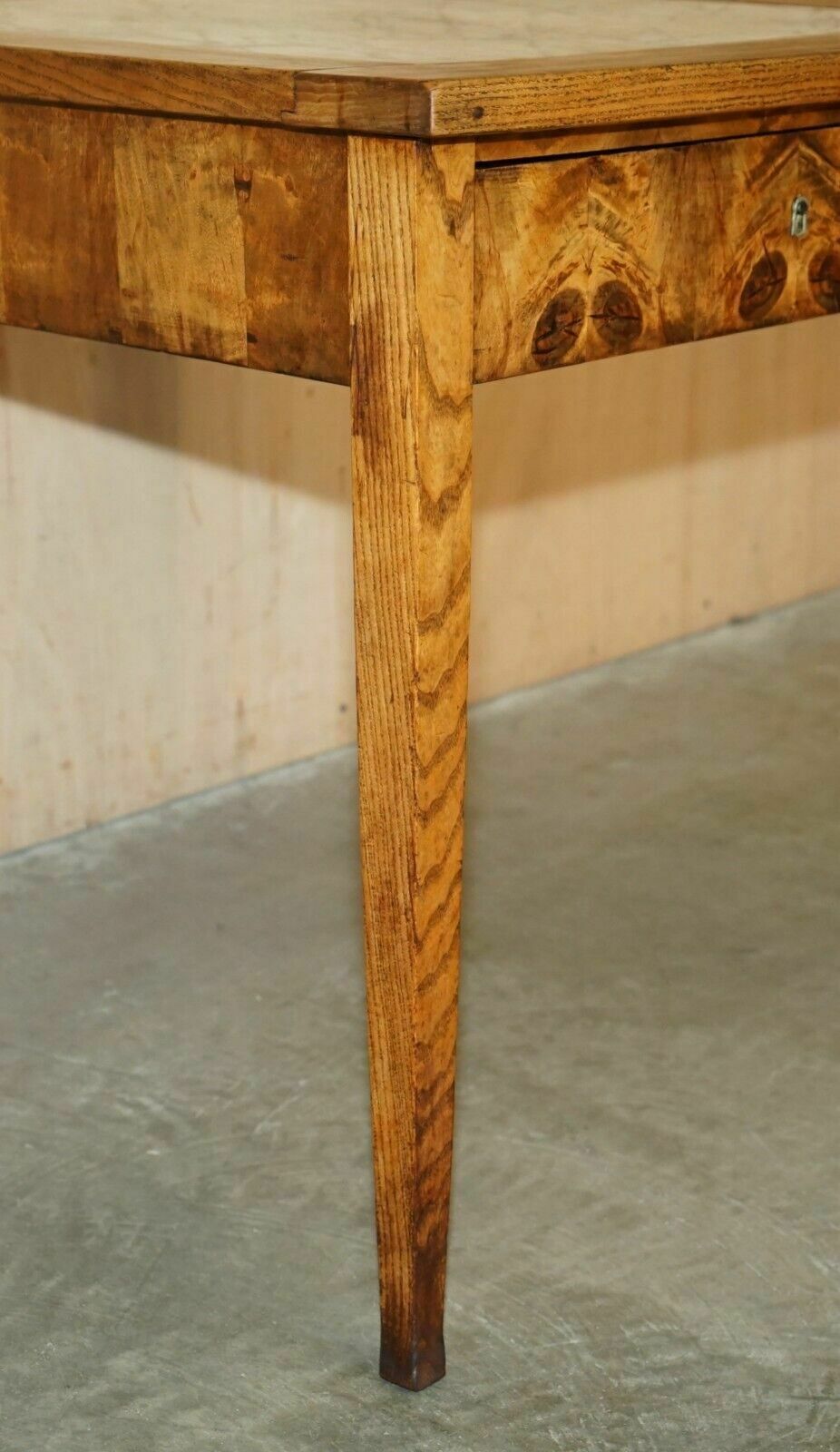 photo furniture Super Rare Antique Laburnum Oyster Wood Marble Topped Food Preparation Table