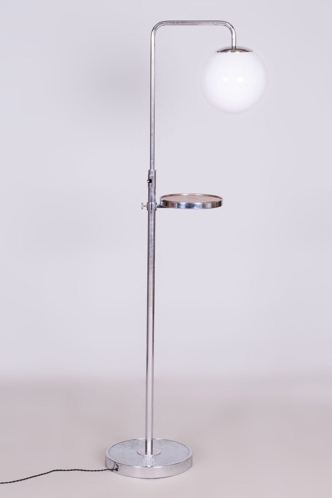 Restored Bauhaus Floor Lamp, Hynek Gottwald, Chrome Plated Steel, Czechia