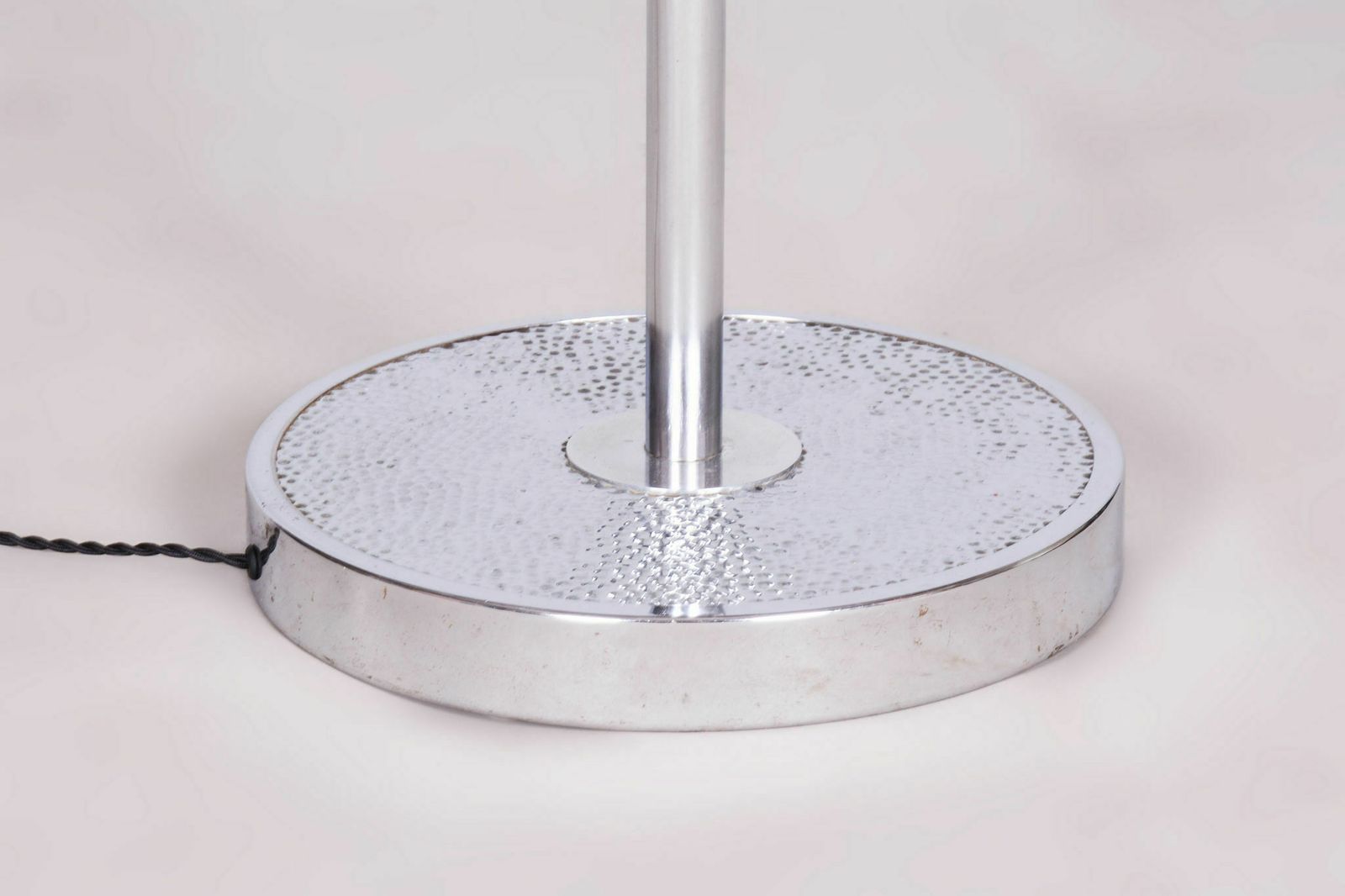 Restored Bauhaus Floor Lamp, Hynek Gottwald, Chrome Plated Steel, Czechia photo vintage