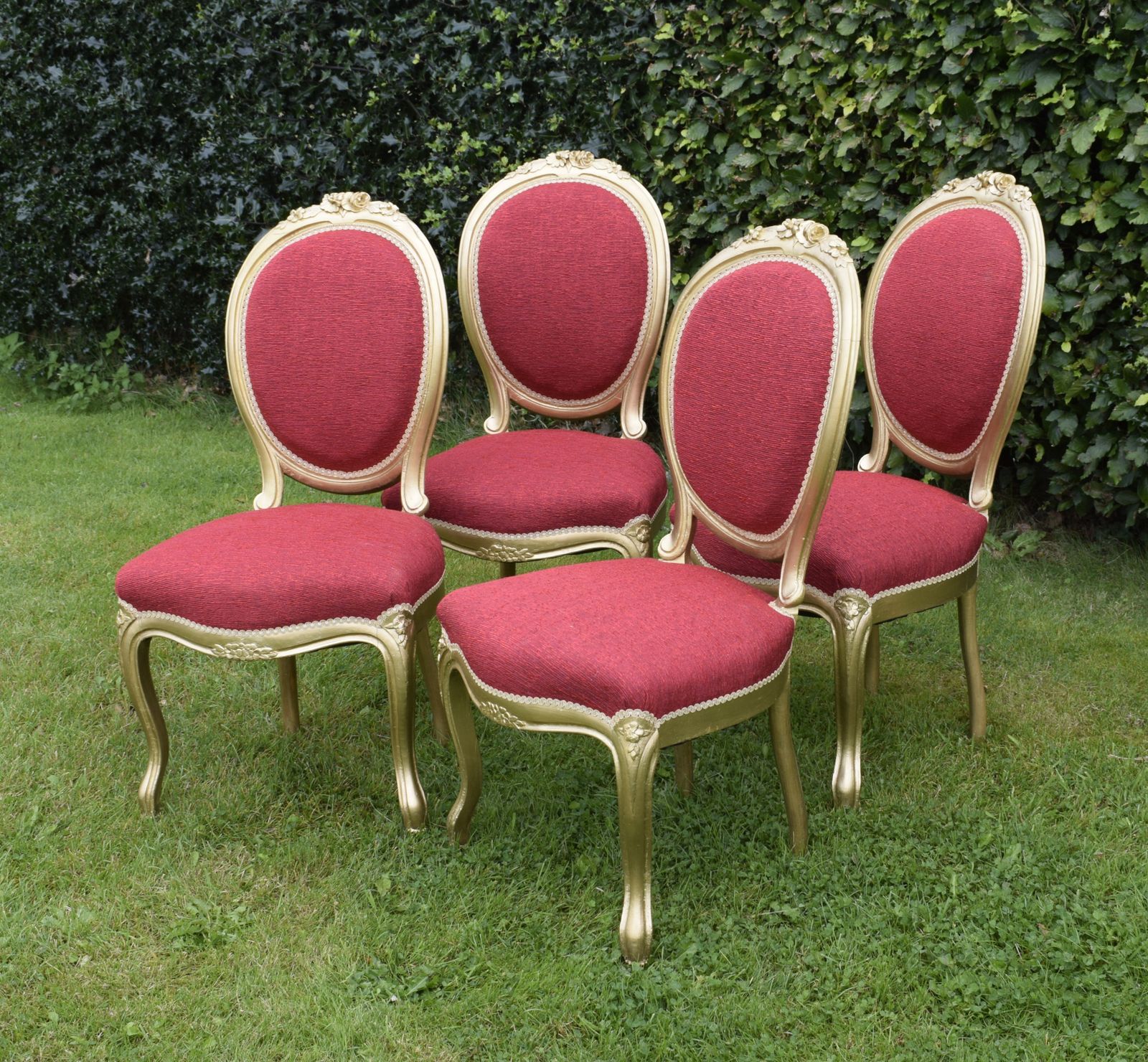 Set Of 4 French Dining Chairs, 1800s photo vintage