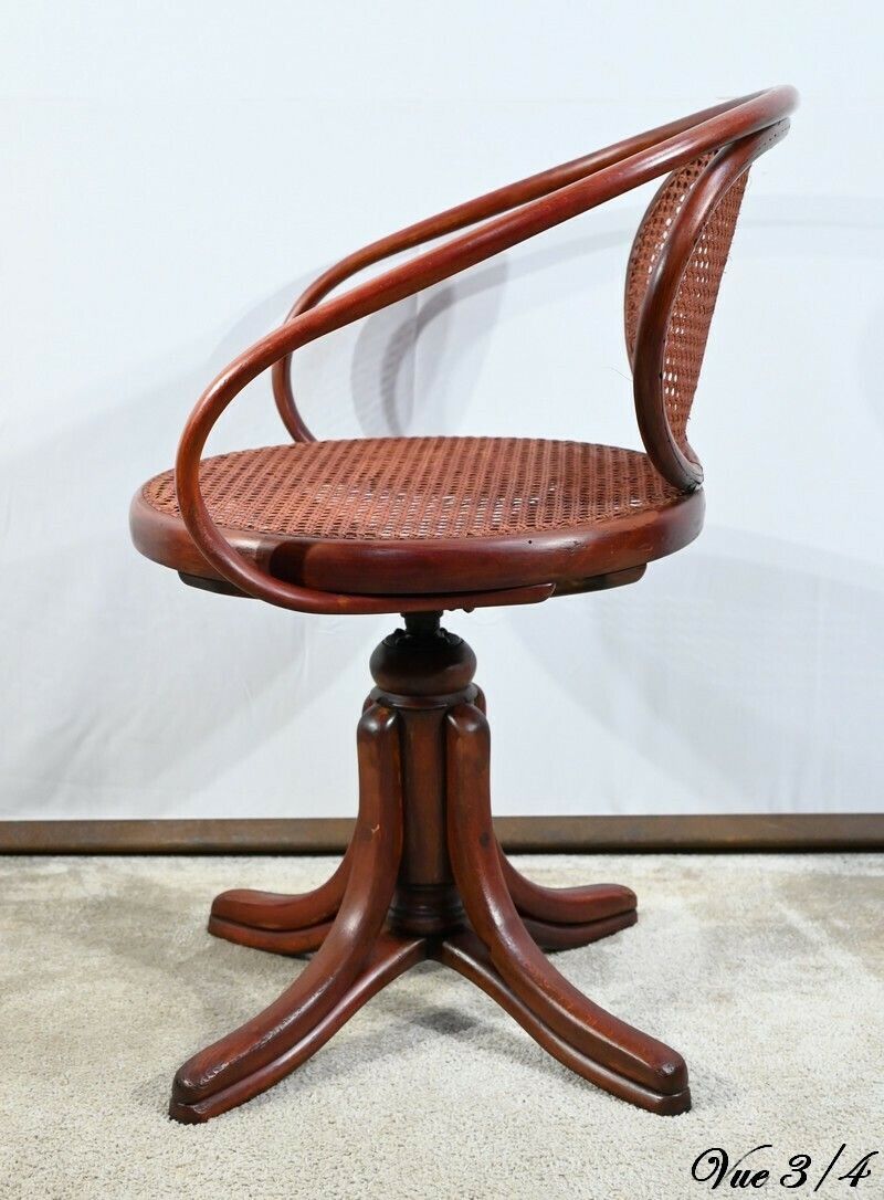 photo vintage Office Armchair In Beech, Thonet Spirit   Early 20th Century