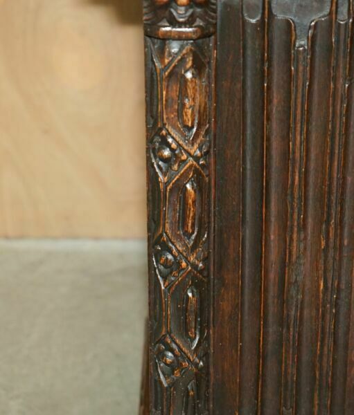 9950.0 Antique Jacobean Linen Fold Carved Zinc Lined Astral Glazed Library Bookcase photo