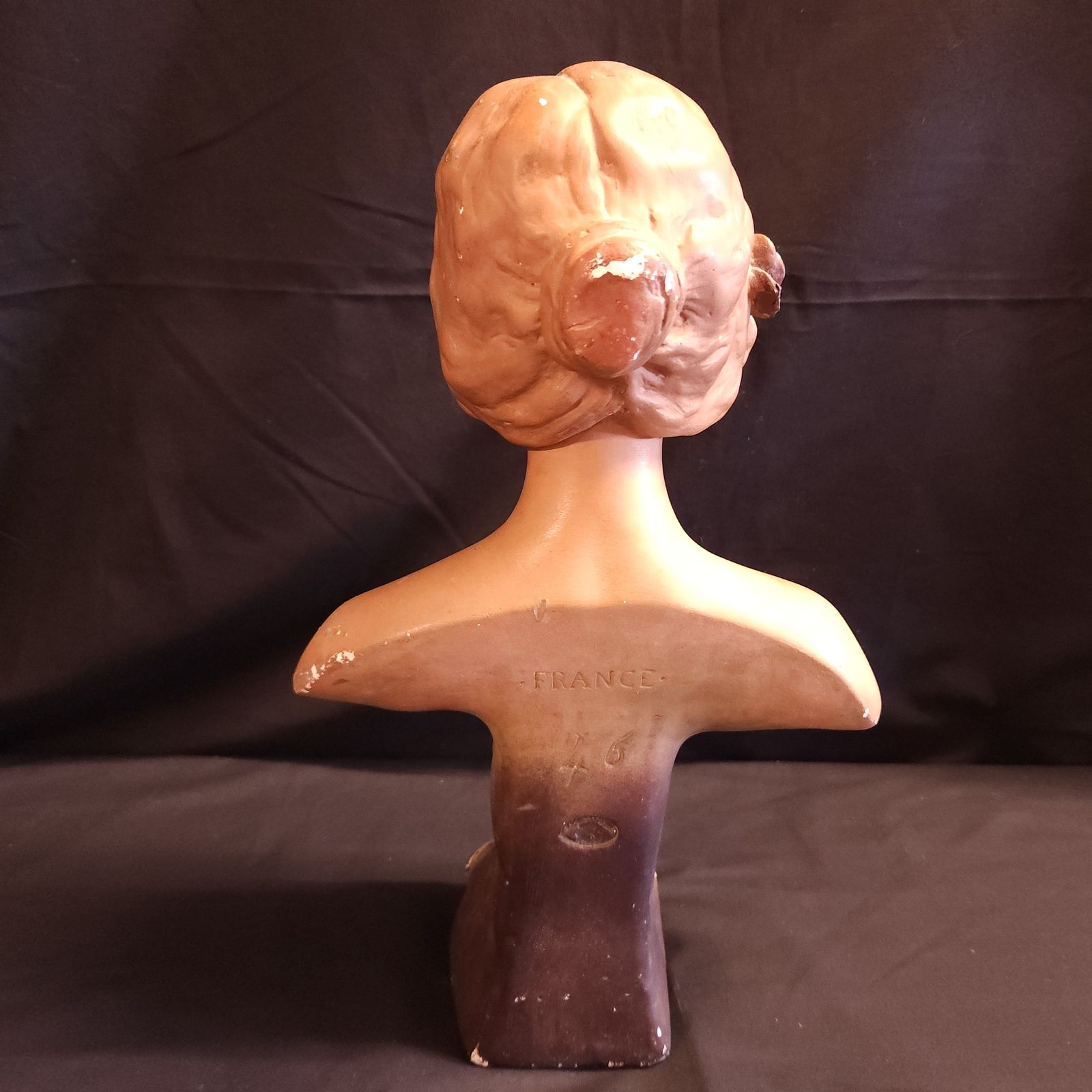 French Art Nouveau Plaster Bust photo Art