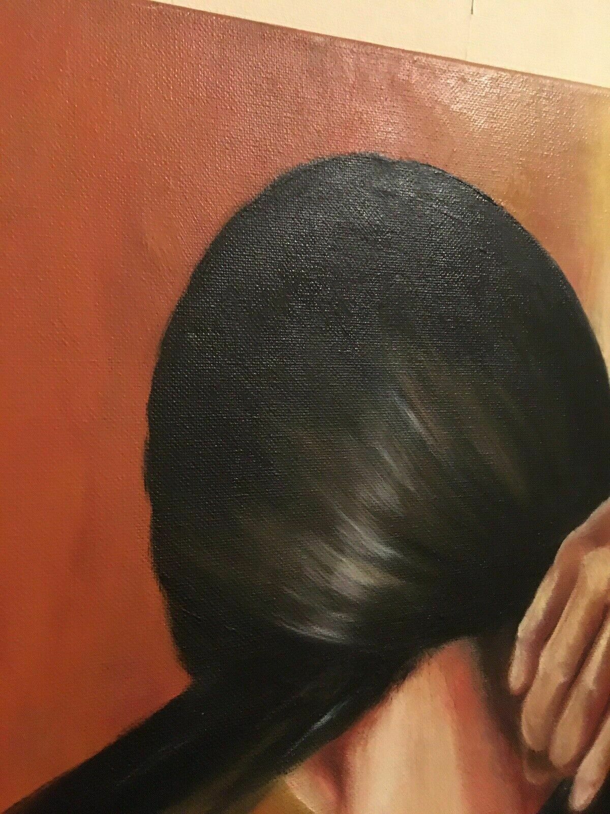 Modern Oil Painting Michael Borremans Influenced Hair Anti Portrait Excellent photo 149.0