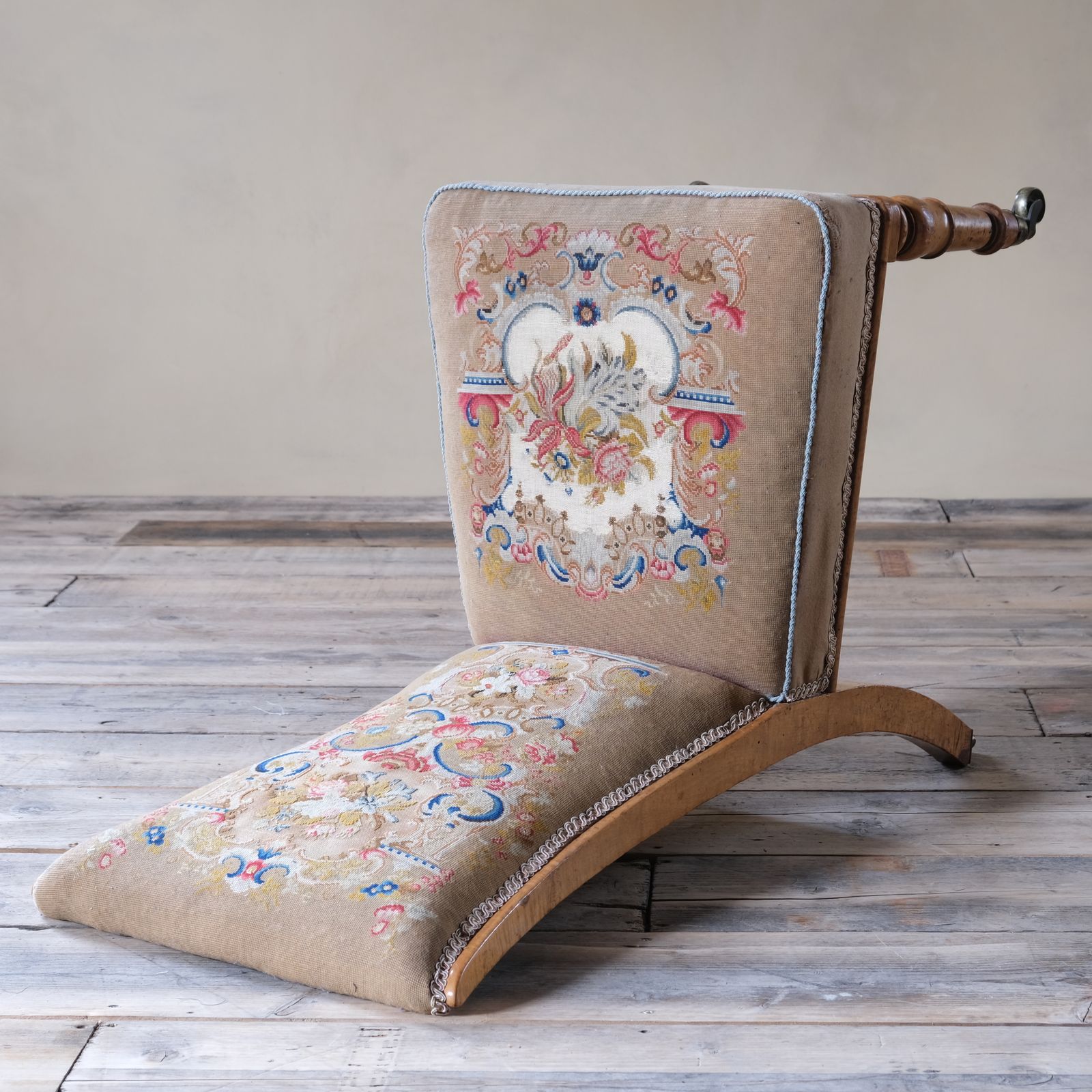 19th Century Satin Birch Side Chair In Tapestry Fabric photo Furniture