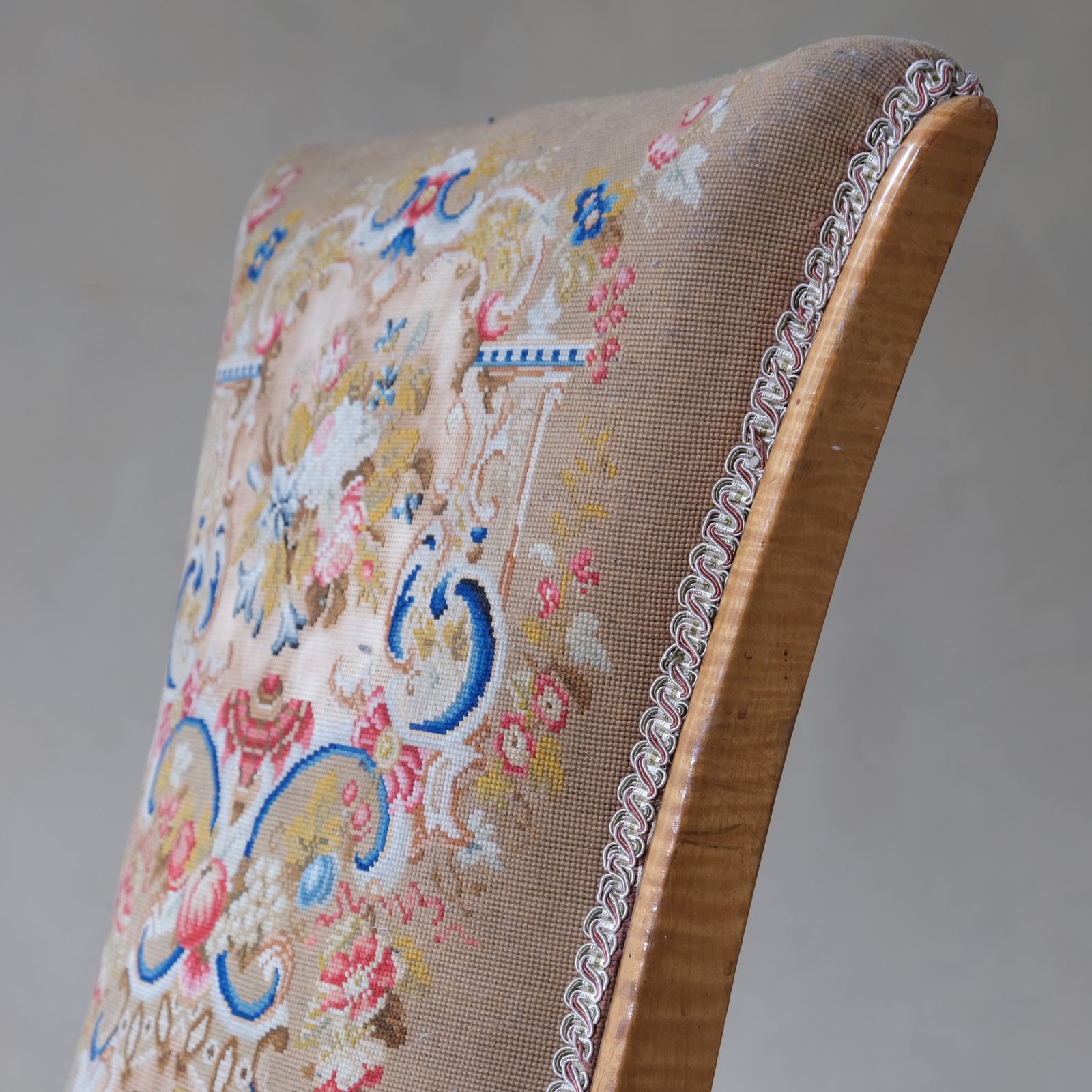 19th Century Satin Birch Side Chair In Tapestry Fabric photo 795.0