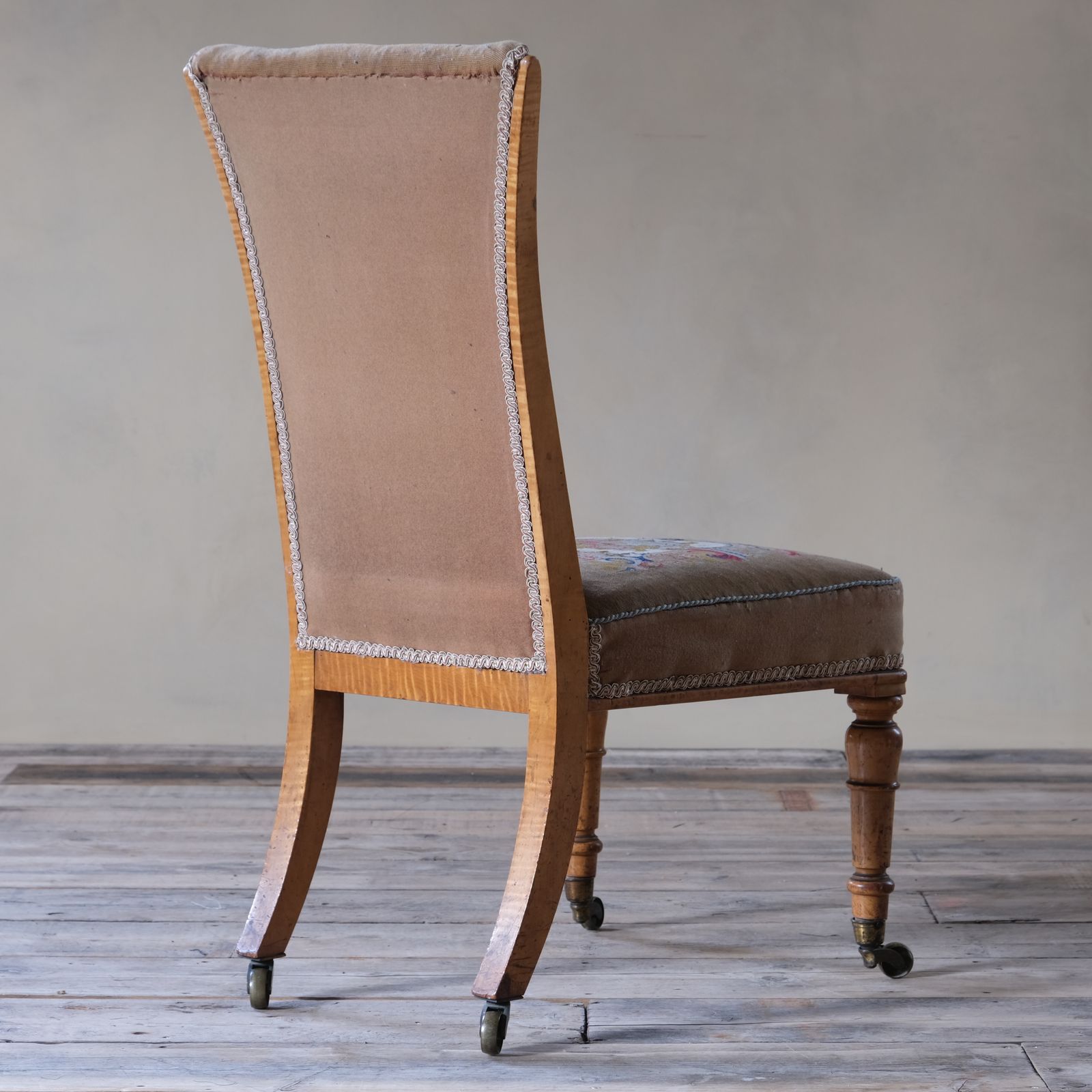 19th Century Satin Birch Side Chair In Tapestry Fabric photo vinterior
