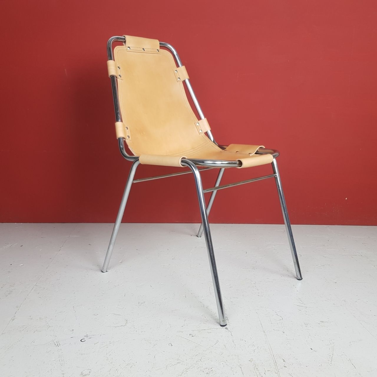 1960s Brown Leather Charlotte Perriand Les Arcs Chair photo for sale