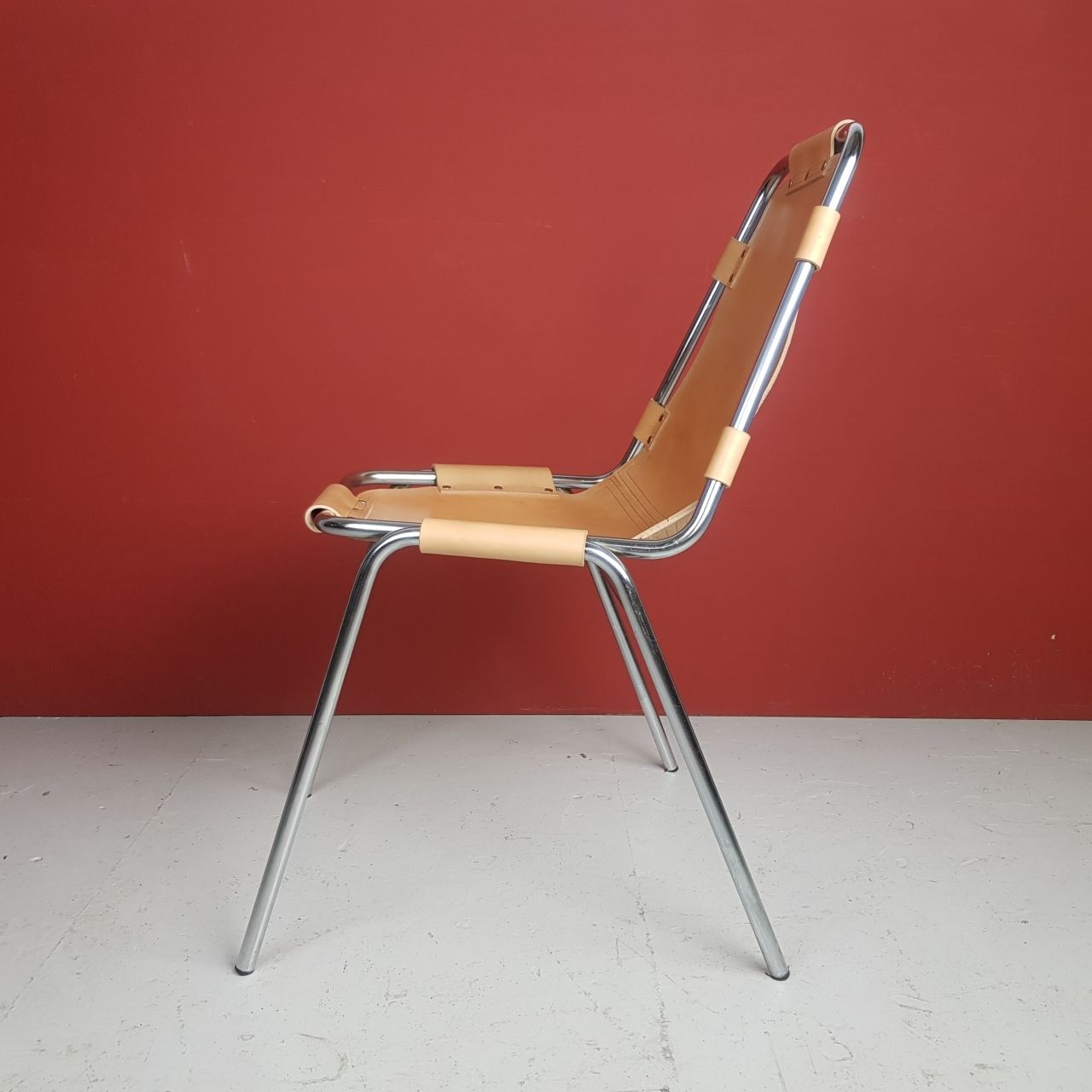 1960s Brown Leather Charlotte Perriand Les Arcs Chair photo vinterior