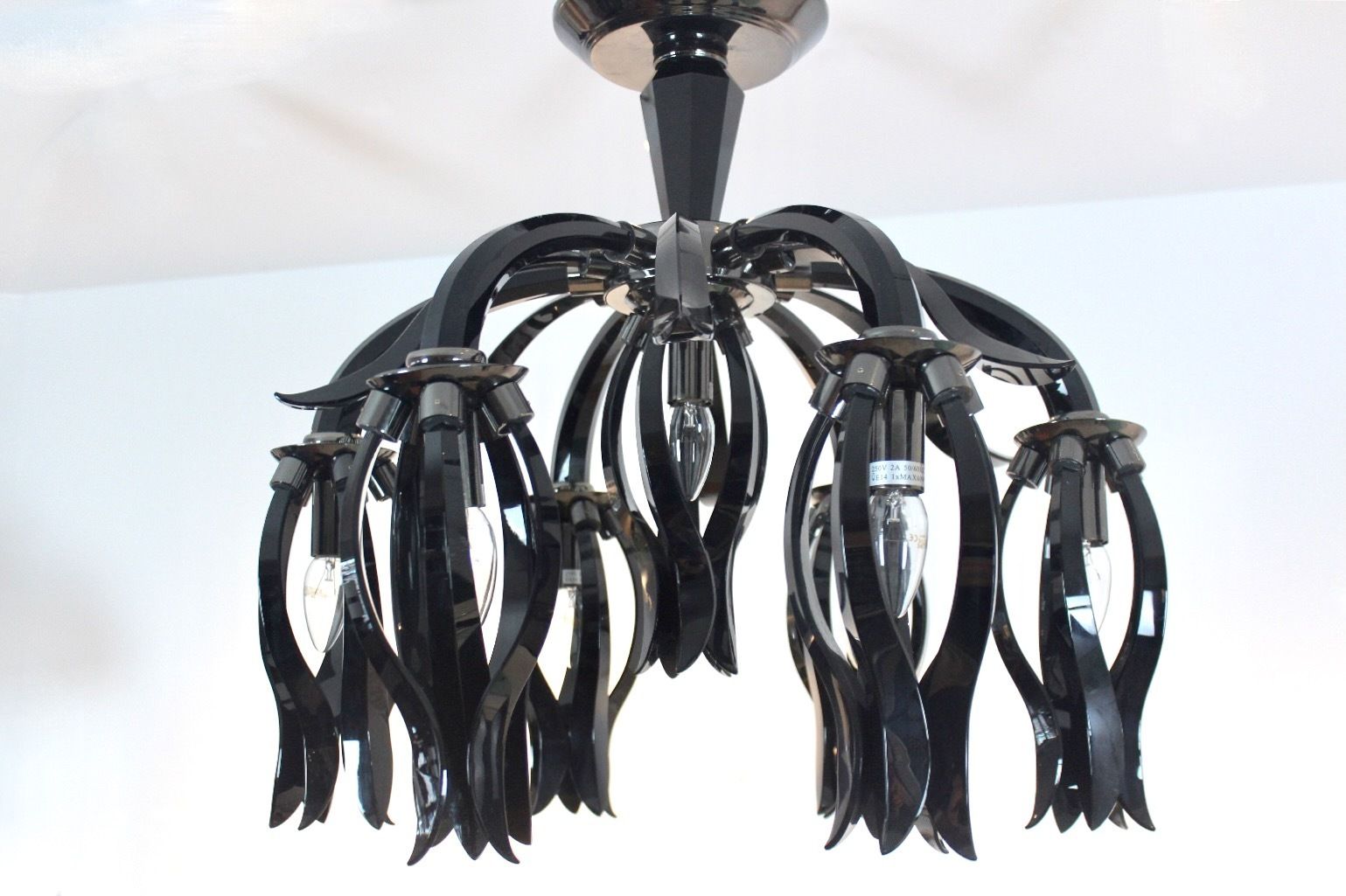 Italian Black Glass Chandelier By Barovier & Toso photo 3355.0