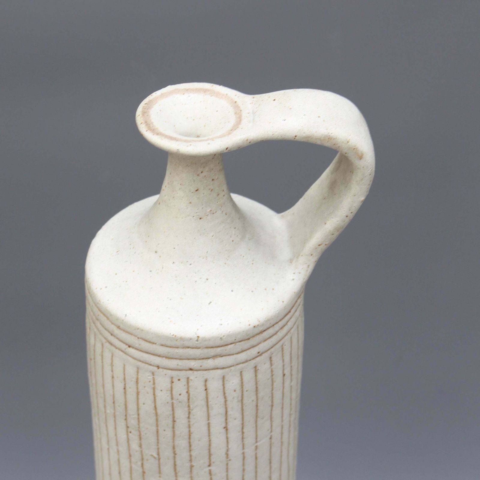 photo vintage Italian Cylindrical Ceramic Vase By Bruno Gambone (Circa 1970s)   Large