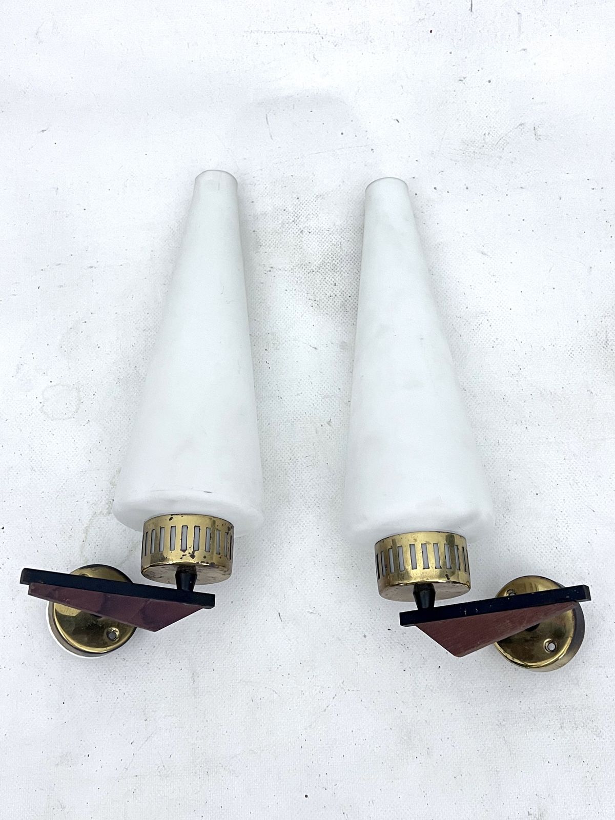 Mid Century Pair Of Sconces In Stilnovo Manner. Italy 1950s