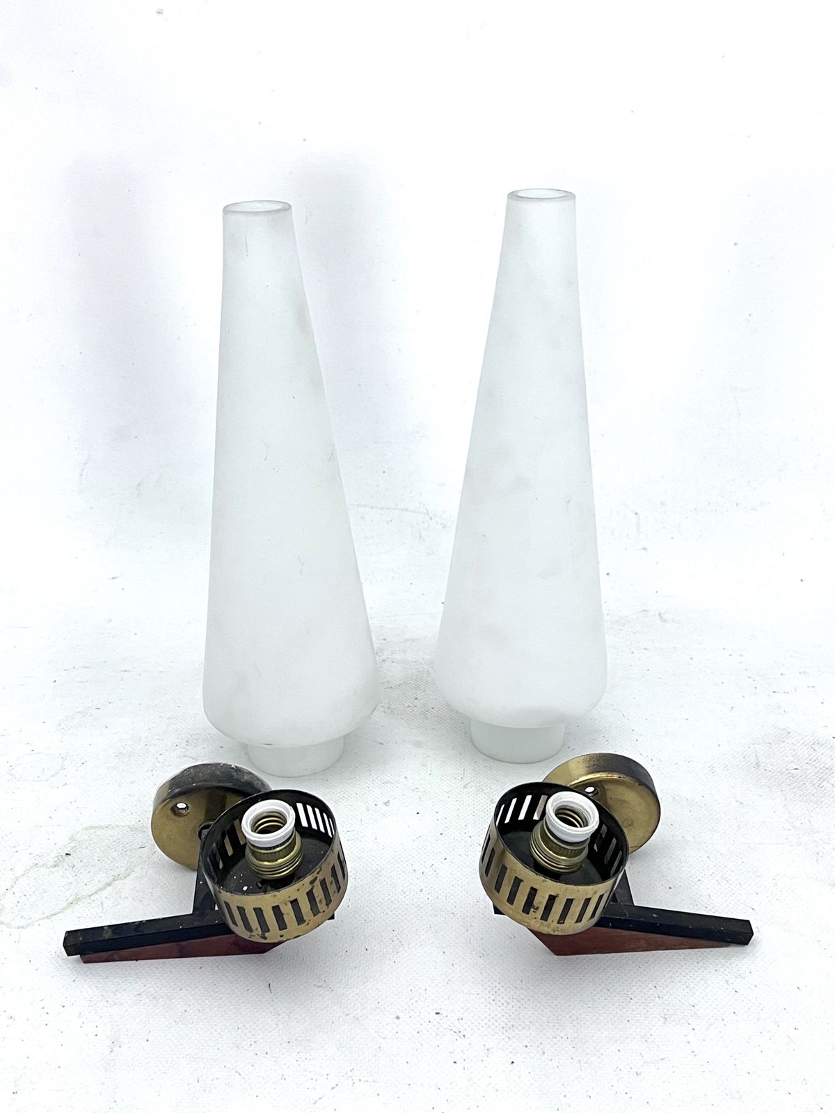 photo for sale Mid Century Pair Of Sconces In Stilnovo Manner. Italy 1950s