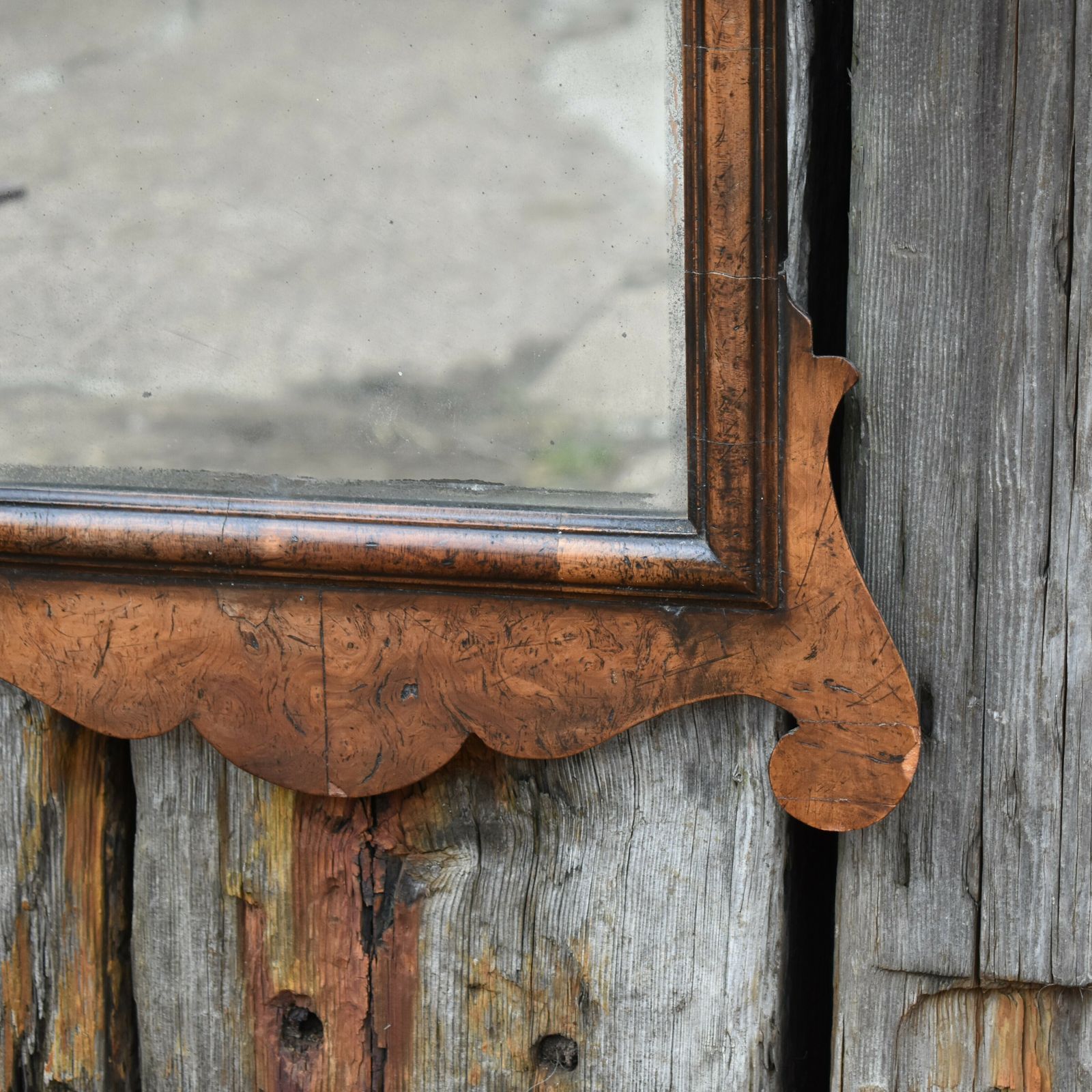 Antique Stunning Regency Hand Painted Flowers Georgian Walnut Fretwork Mirror photo Home Decor