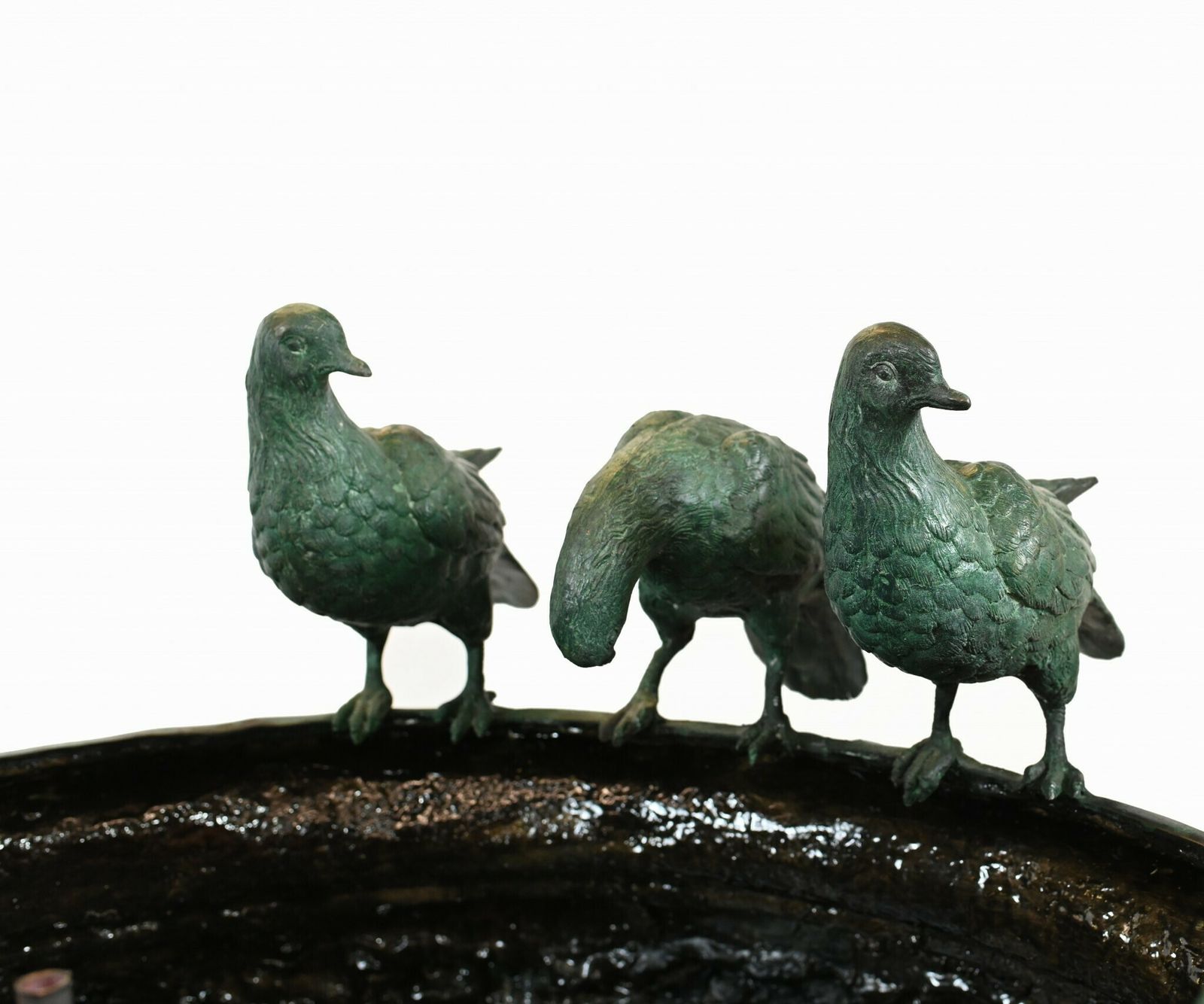 Large Classical Italian Bronze Bird Fountain Statue photo vintage