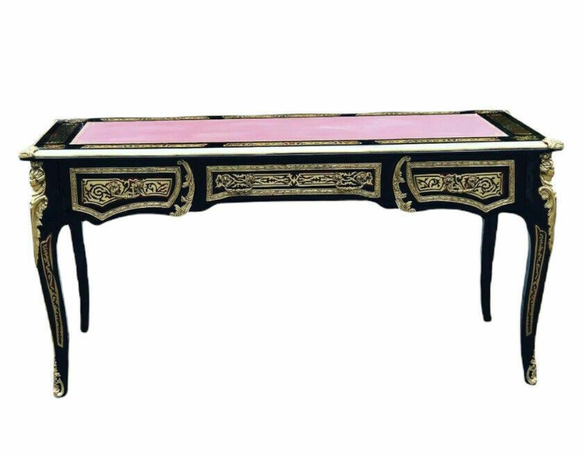 photo furniture French Empire Style Boulle Desk With Brass Decoration.