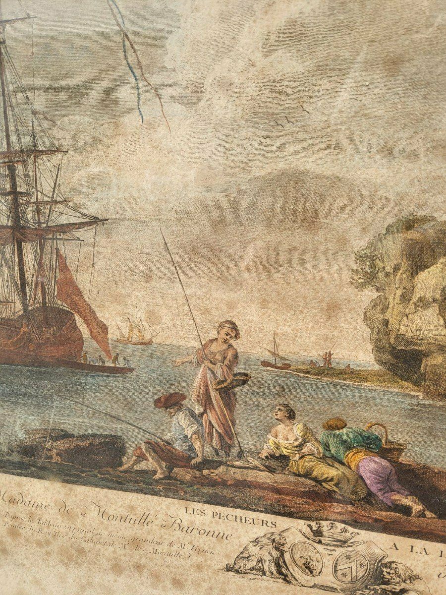 Suite Of 4 Framed Engravings, Fishing, Xixth Century photo buy