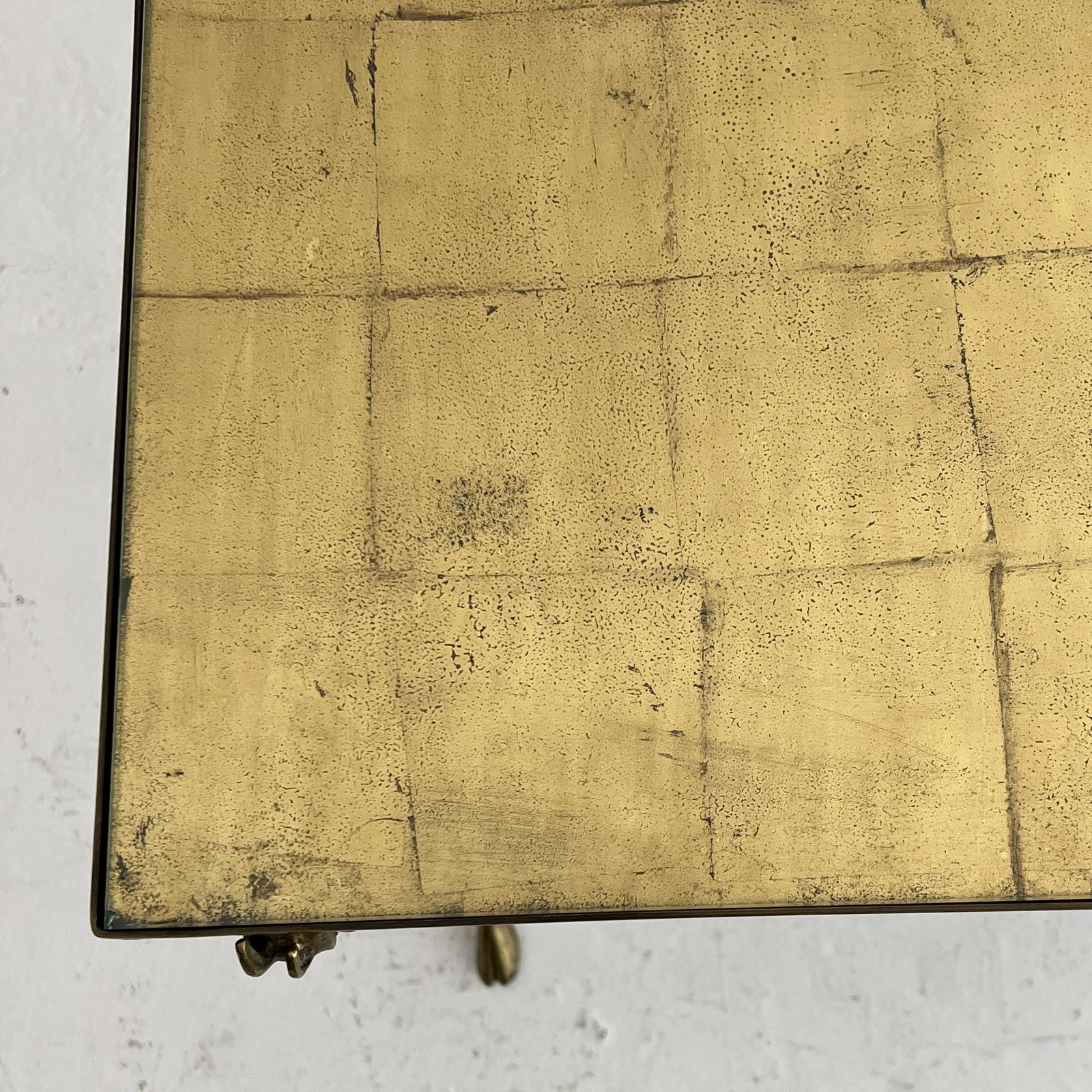 1970s 70s Maison Ramsay Gold Leaf  Brass Hoof And Rams Head French Coffee Table photo furniture