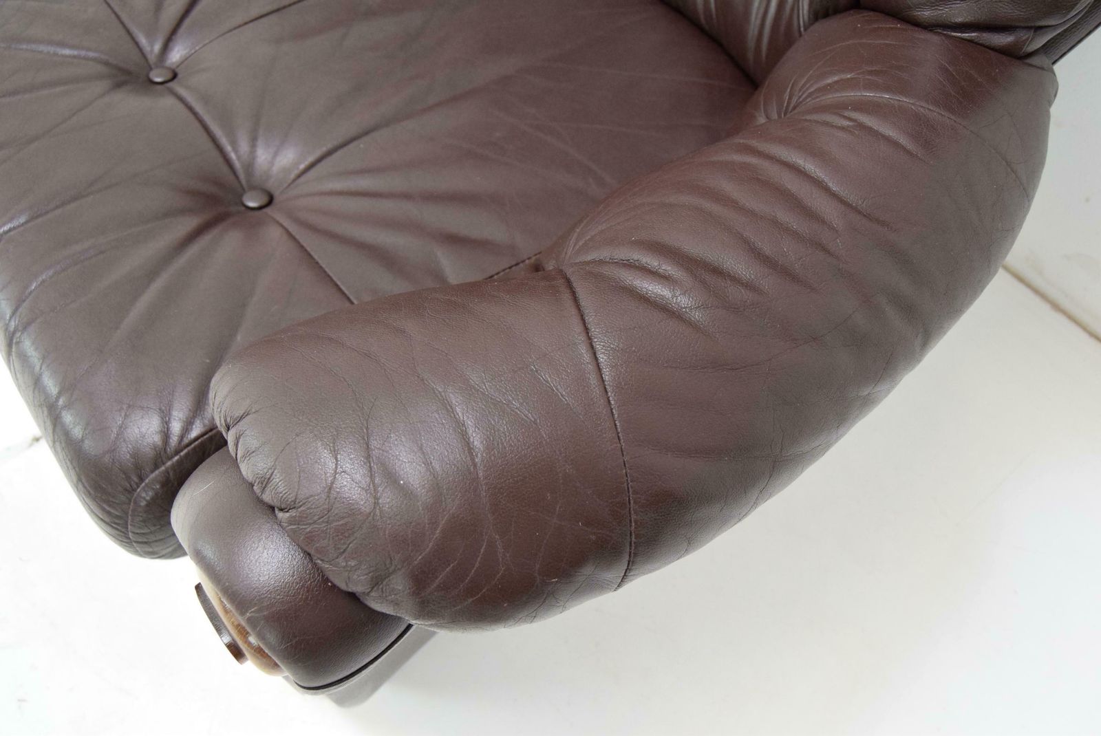 Mid Century Leatherette Two Seat Sofa, 1990's. photo vintage