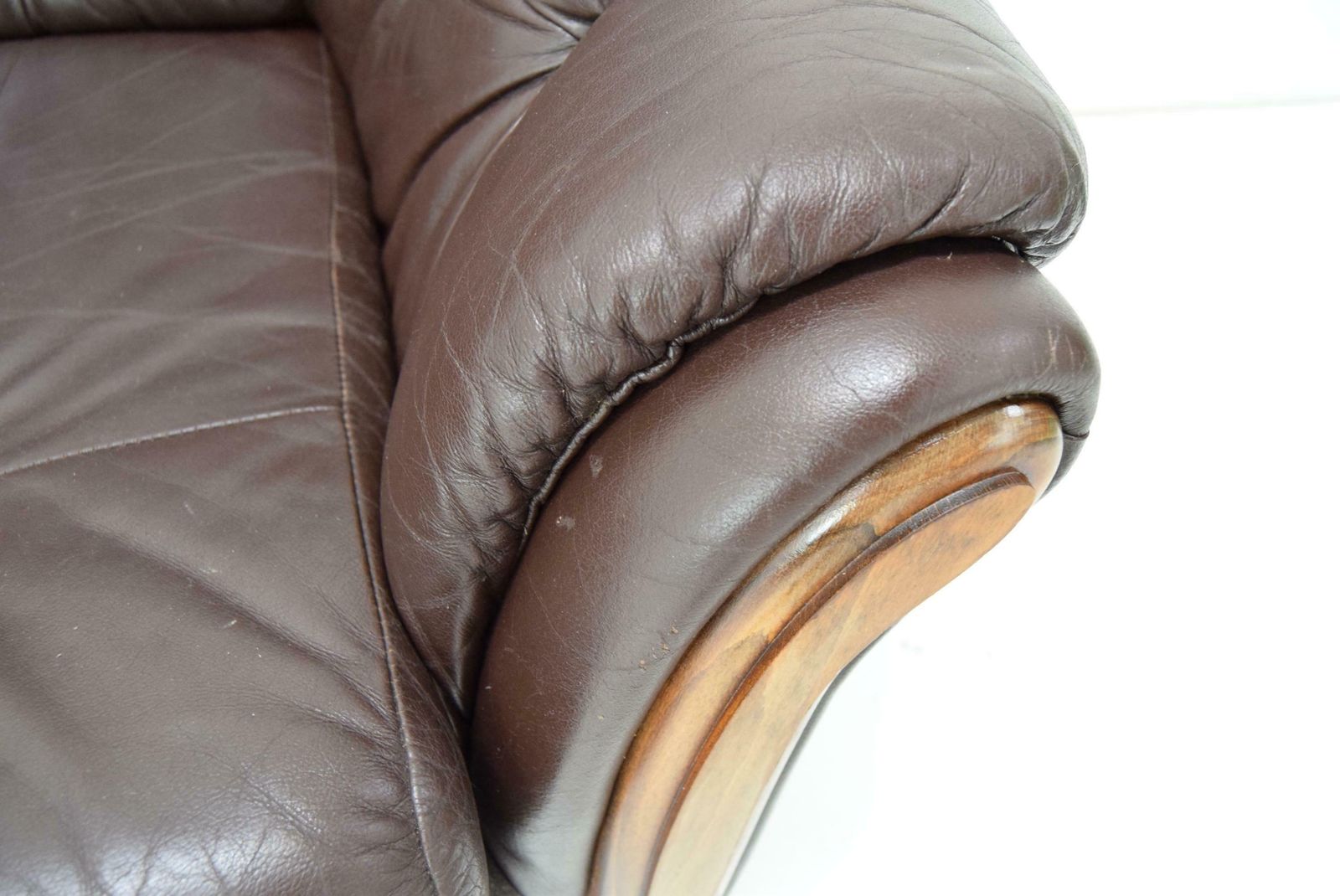 photo for sale Mid Century Leatherette Two Seat Sofa, 1990's.