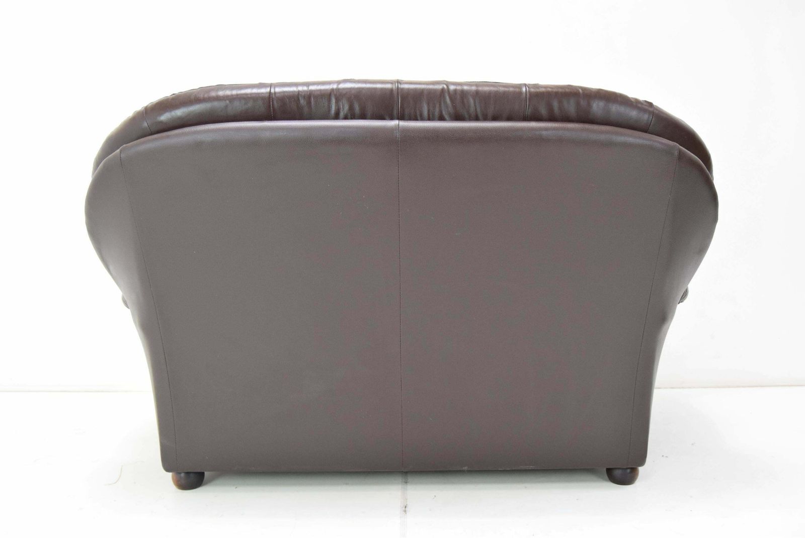 896.0 Mid Century Leatherette Two Seat Sofa, 1990's. photo