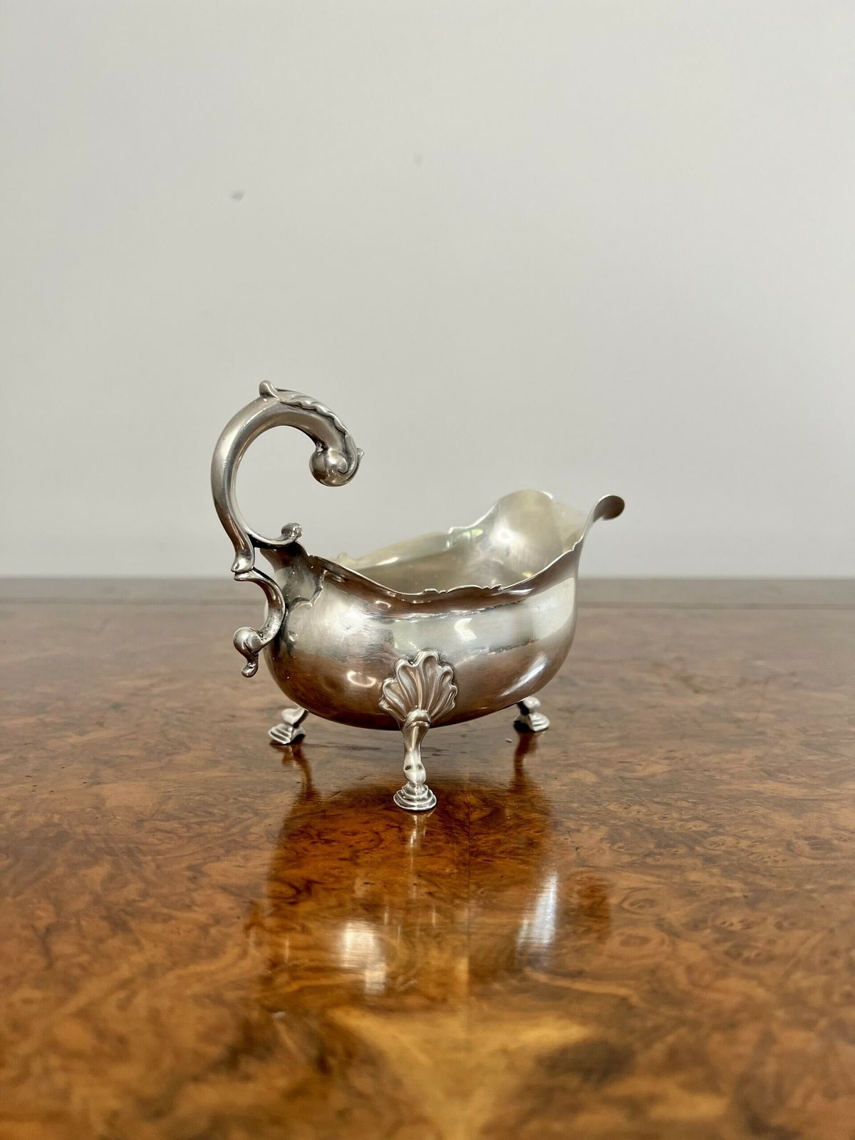 Outstanding Quality Pair Of Antique George III Silver Sauce Boats photo vintage